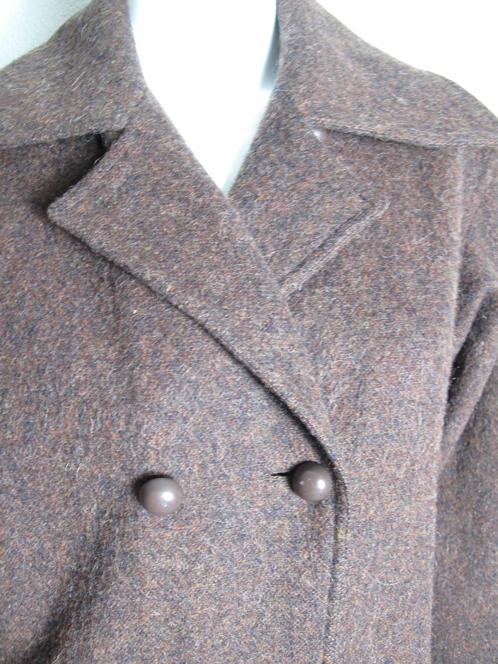 Gray 1960s Givenchy Wool Coat