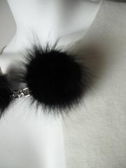 Louis Vuitton Cashmere Sweater with Mink Pom-Pom Sweater Clip