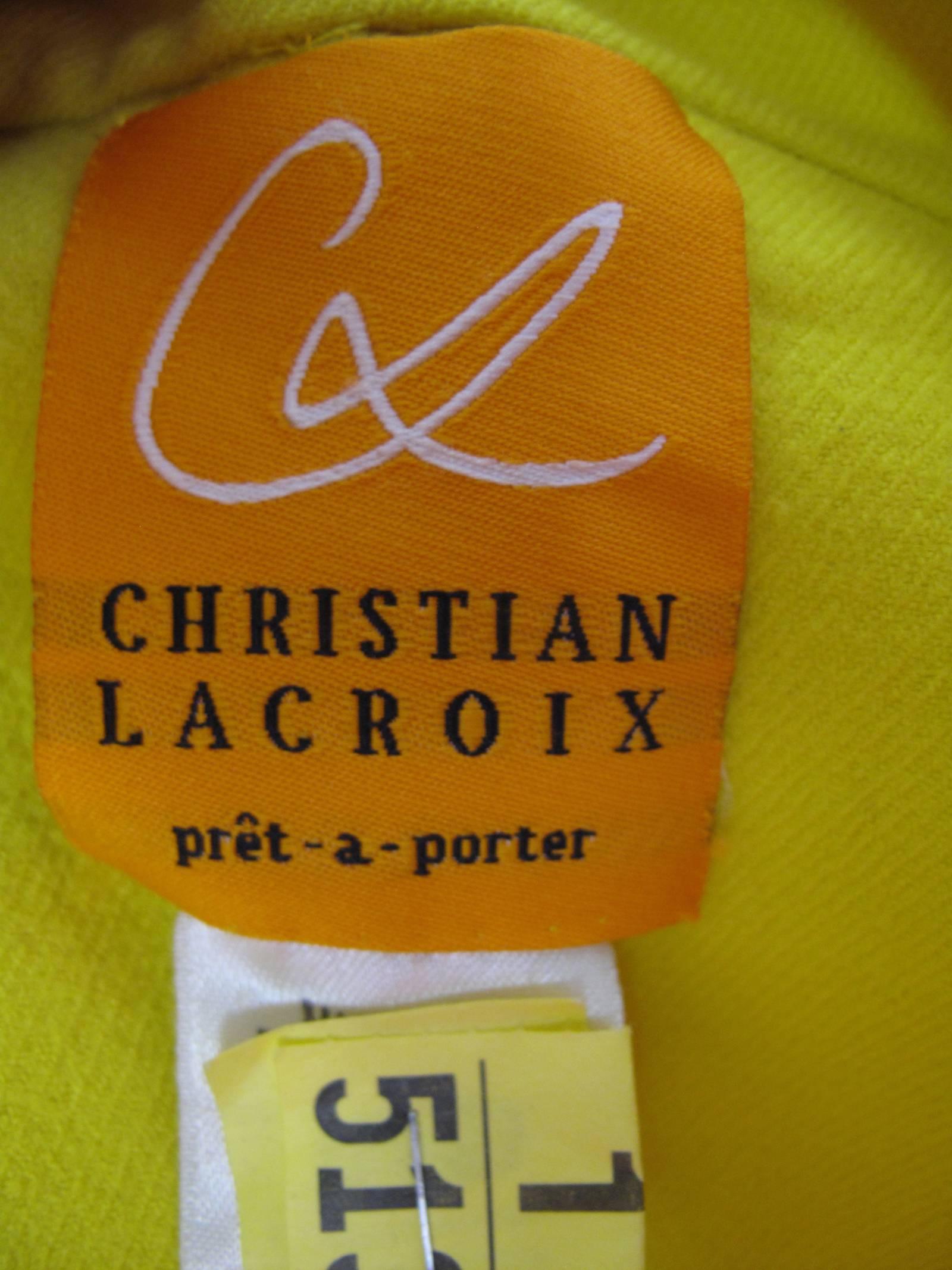 Christian Lacroix Bright Yellow Blazer In Excellent Condition In Austin, TX