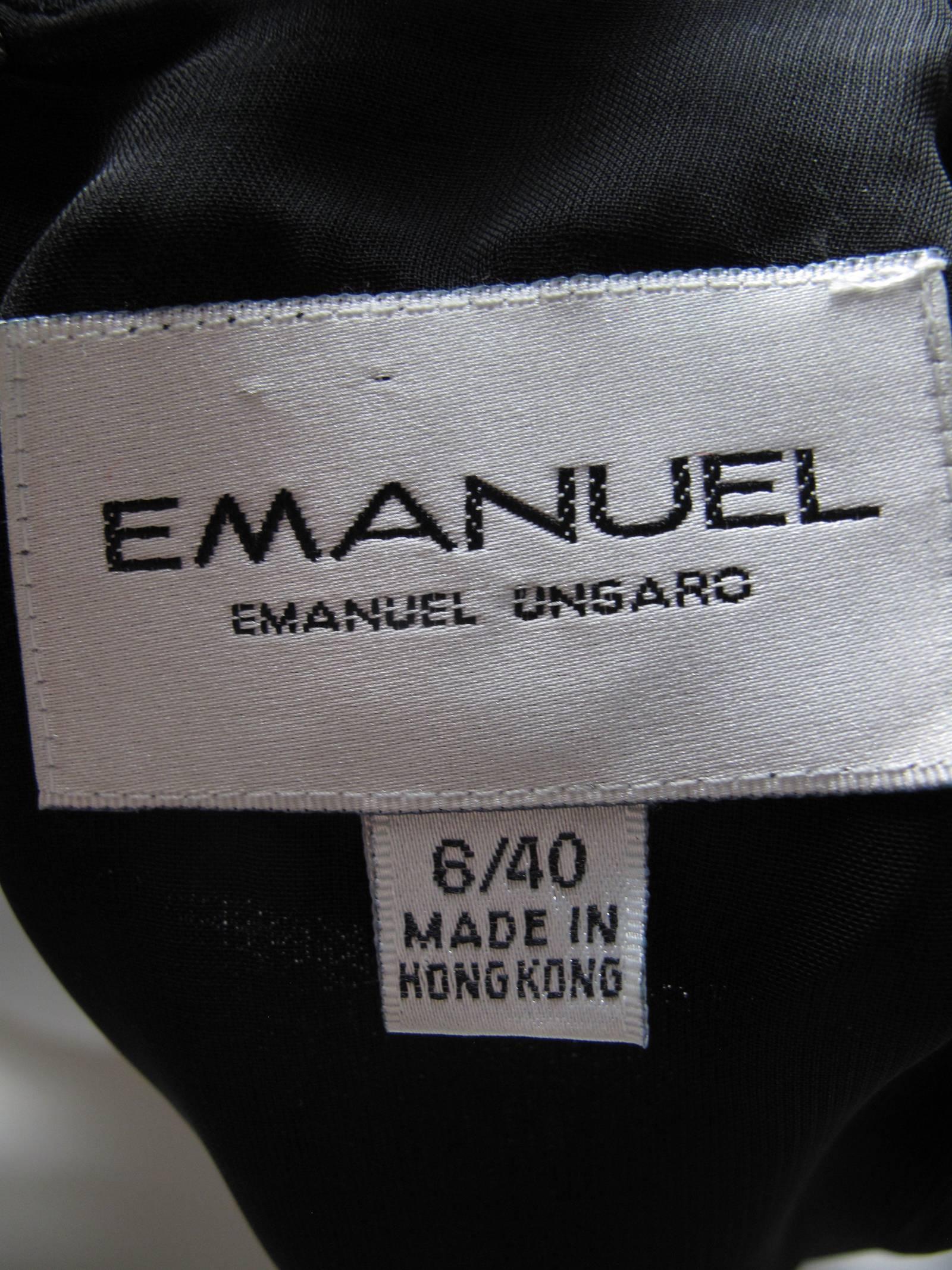 Emanuel Ungaro Long Black Evening Gown In Excellent Condition In Austin, TX