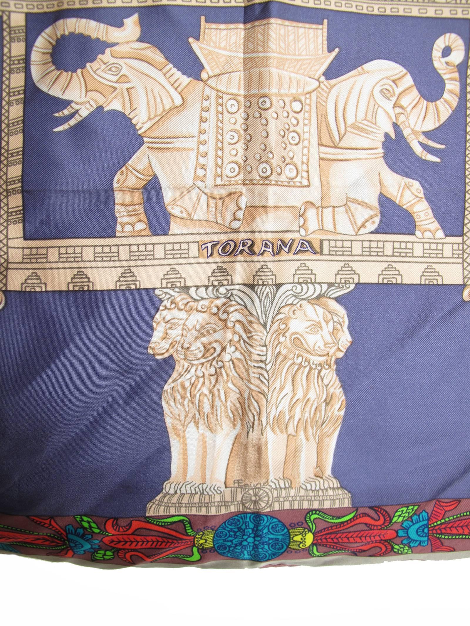Gray Hermes Torana Silk Scarf