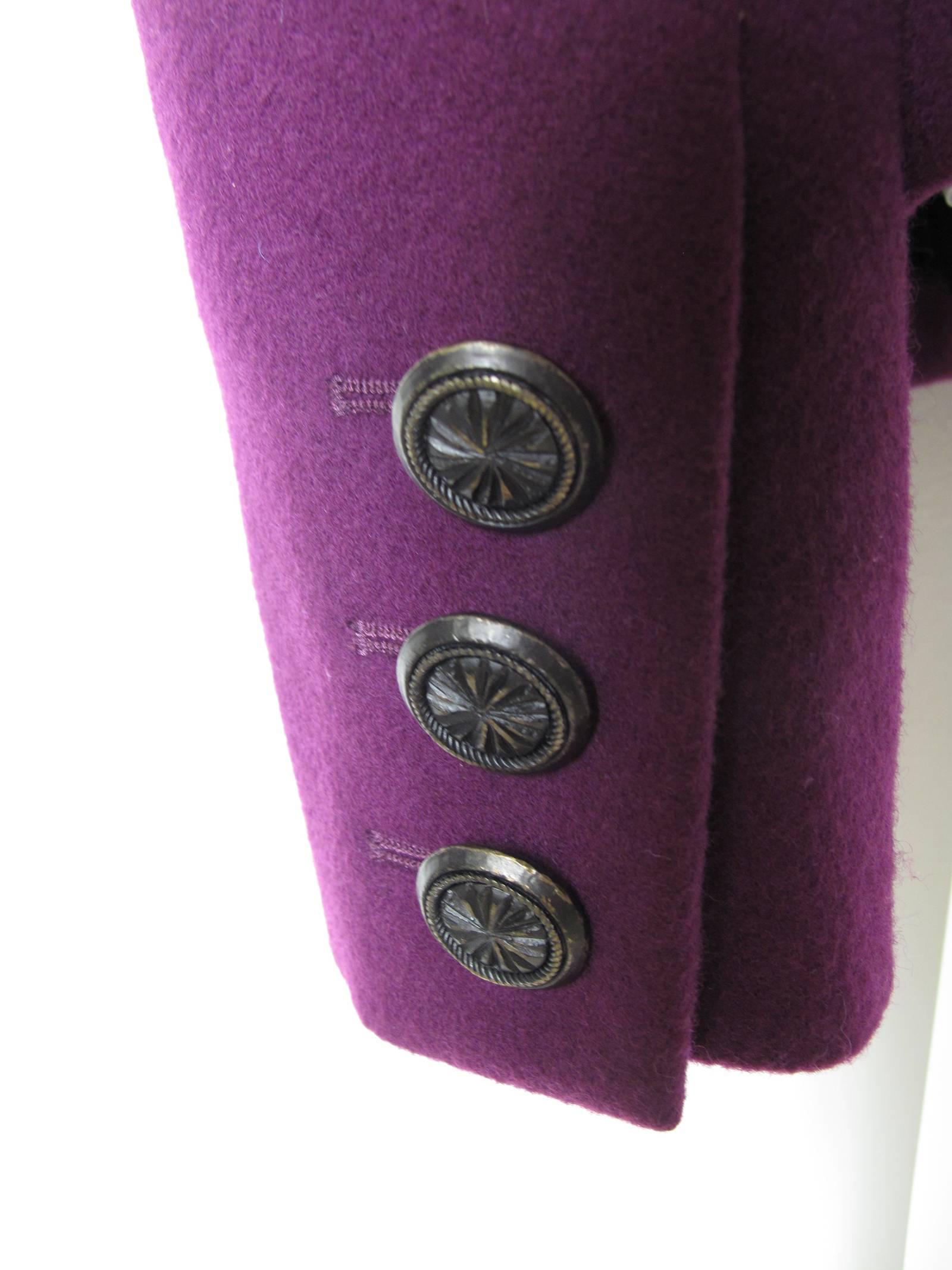 Purple Yves Saint Laurent Rive Gauche Wool Jacket 