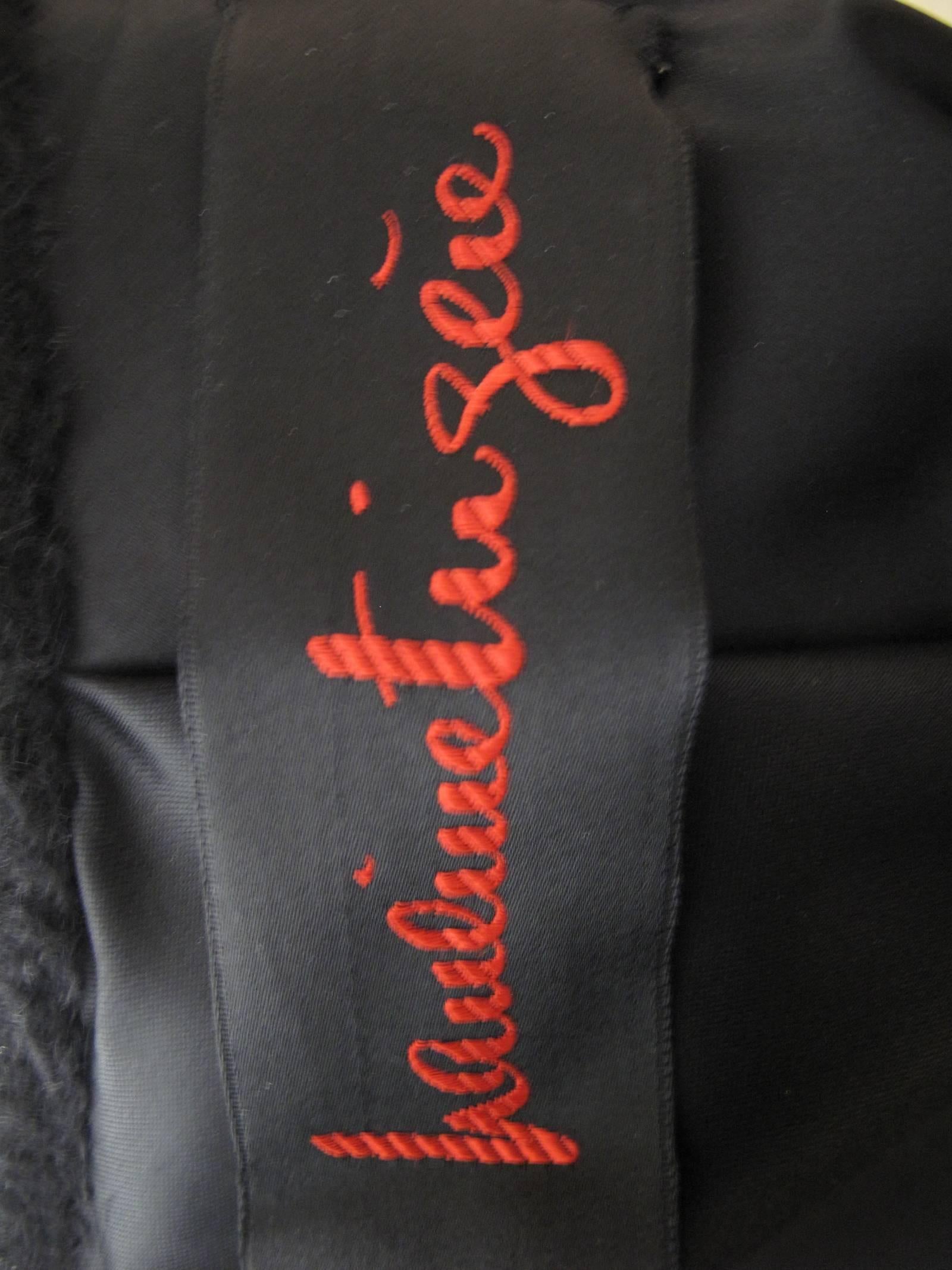 Black Pauline Trigere Coat with Asymmetrical Hemline