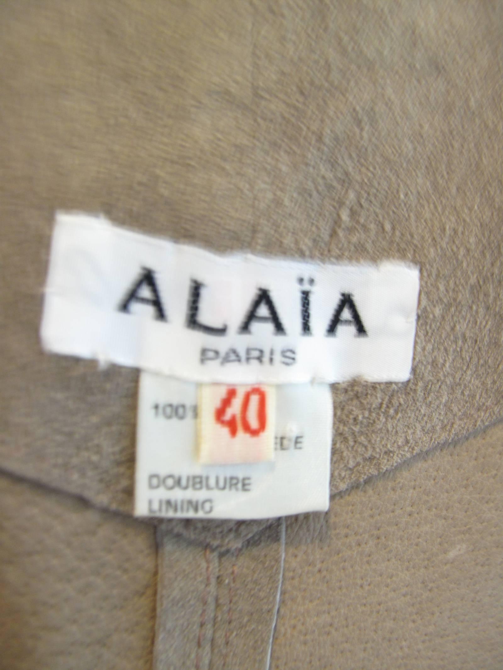 Gray 1990s Alaia Suede Wrap Skirt 