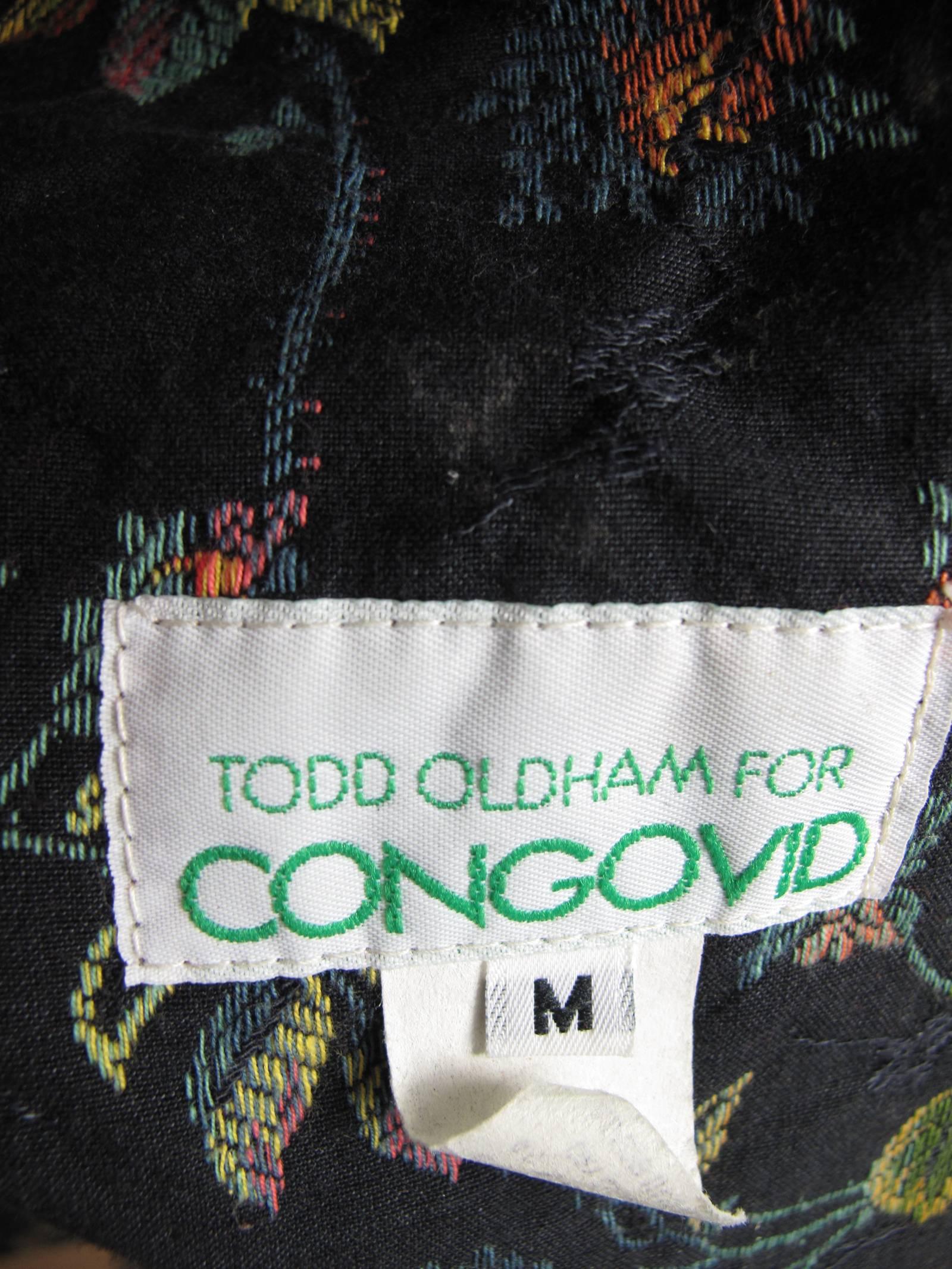 Todd Oldham for Congovid Floral Embroidered Suit In Good Condition For Sale In Austin, TX