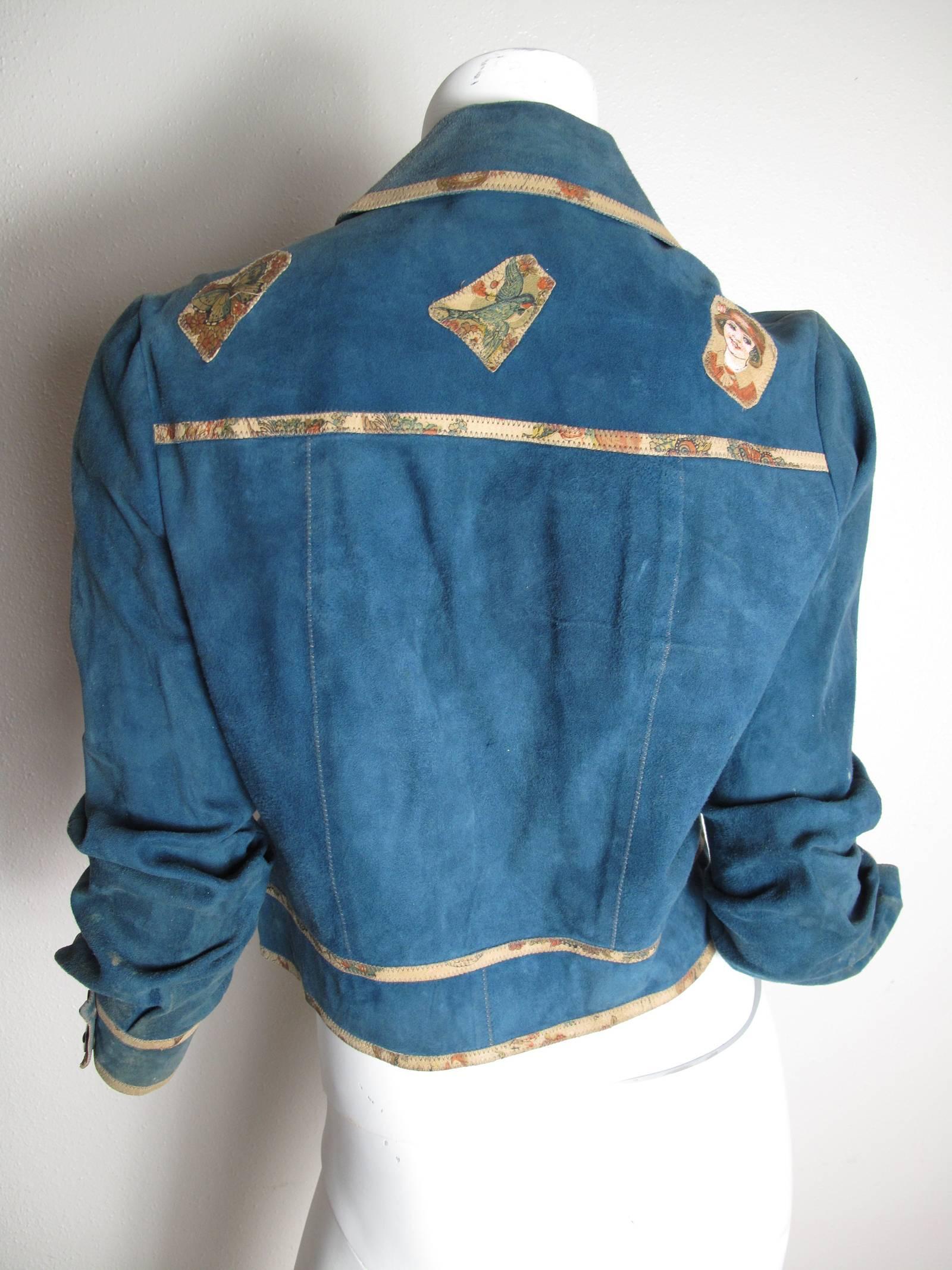 70s patchwork leather jacket