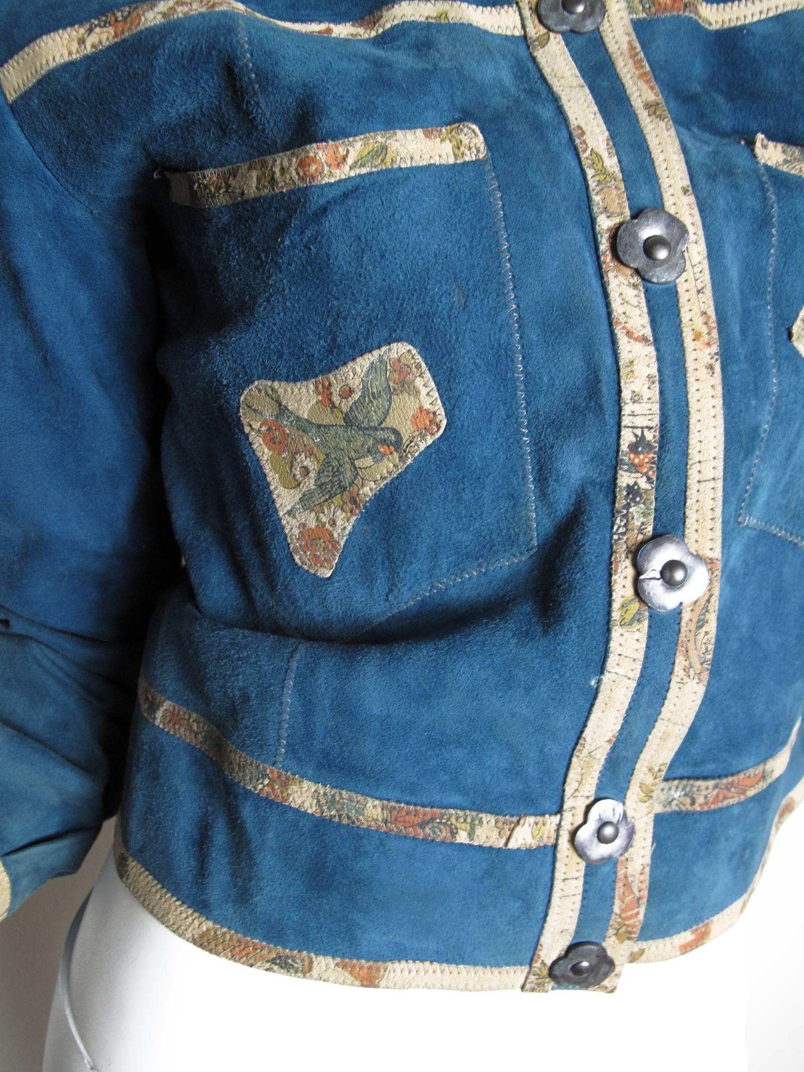 1970s patchwork suede jacket