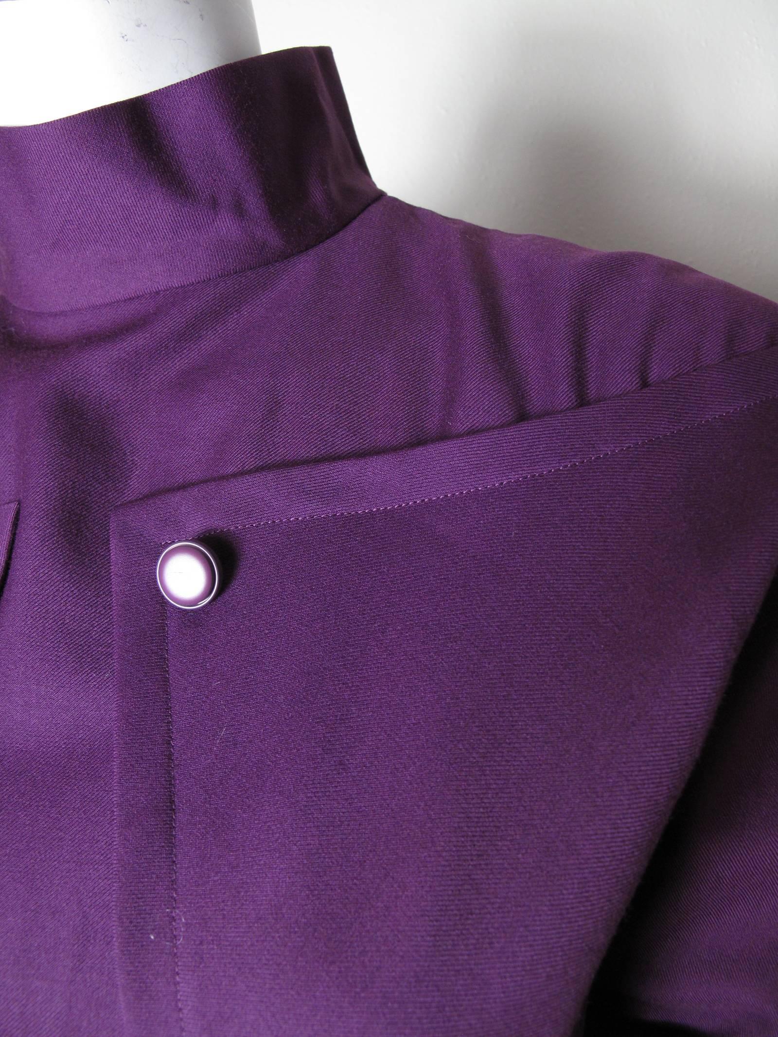 Courreges purple wool Dress   In Excellent Condition In Austin, TX