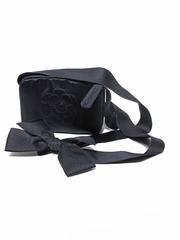 Chanel Black Satin Ribbon Evening Bag