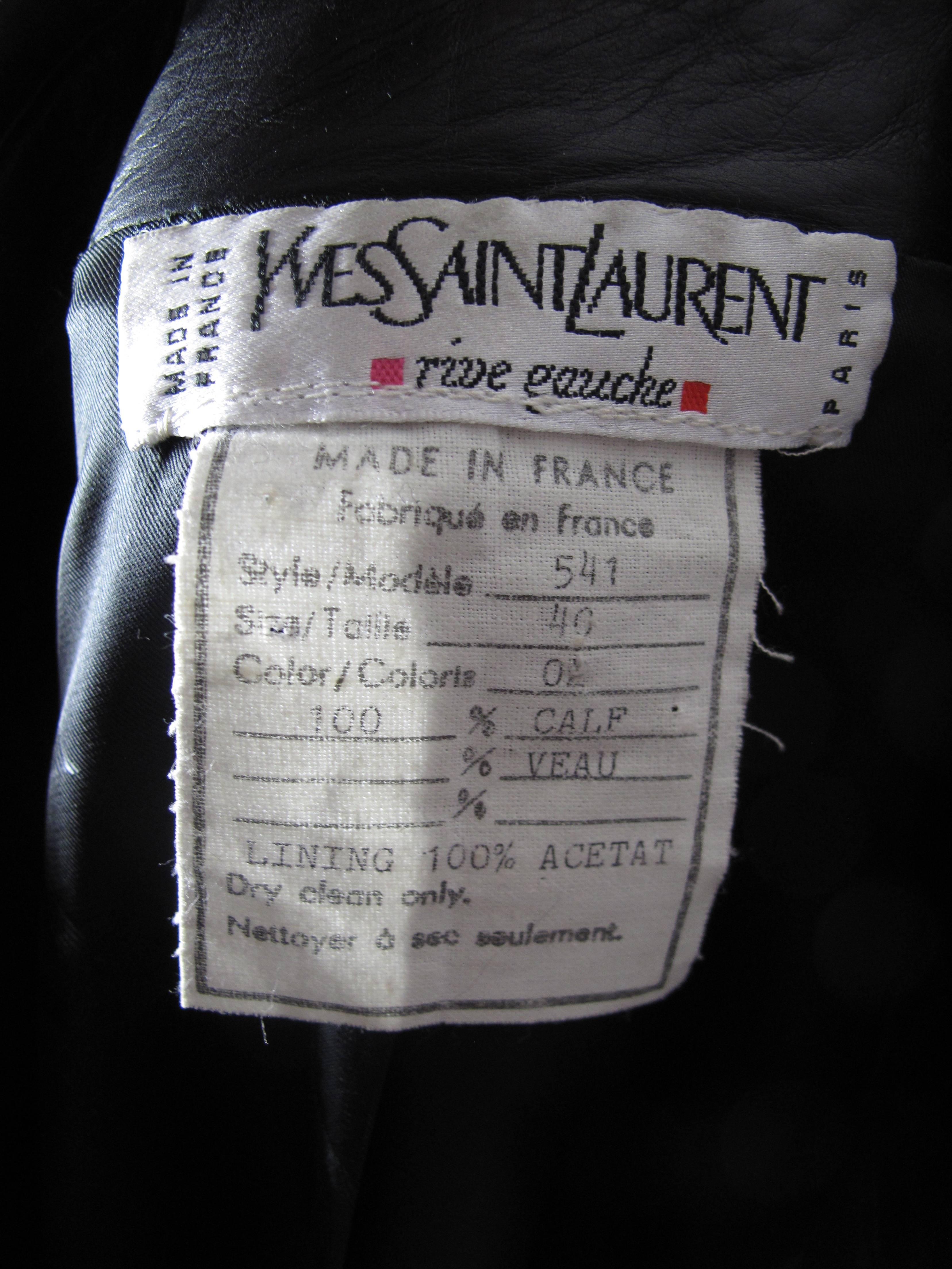 Black Yves Saint Laurent Leather Shirt 