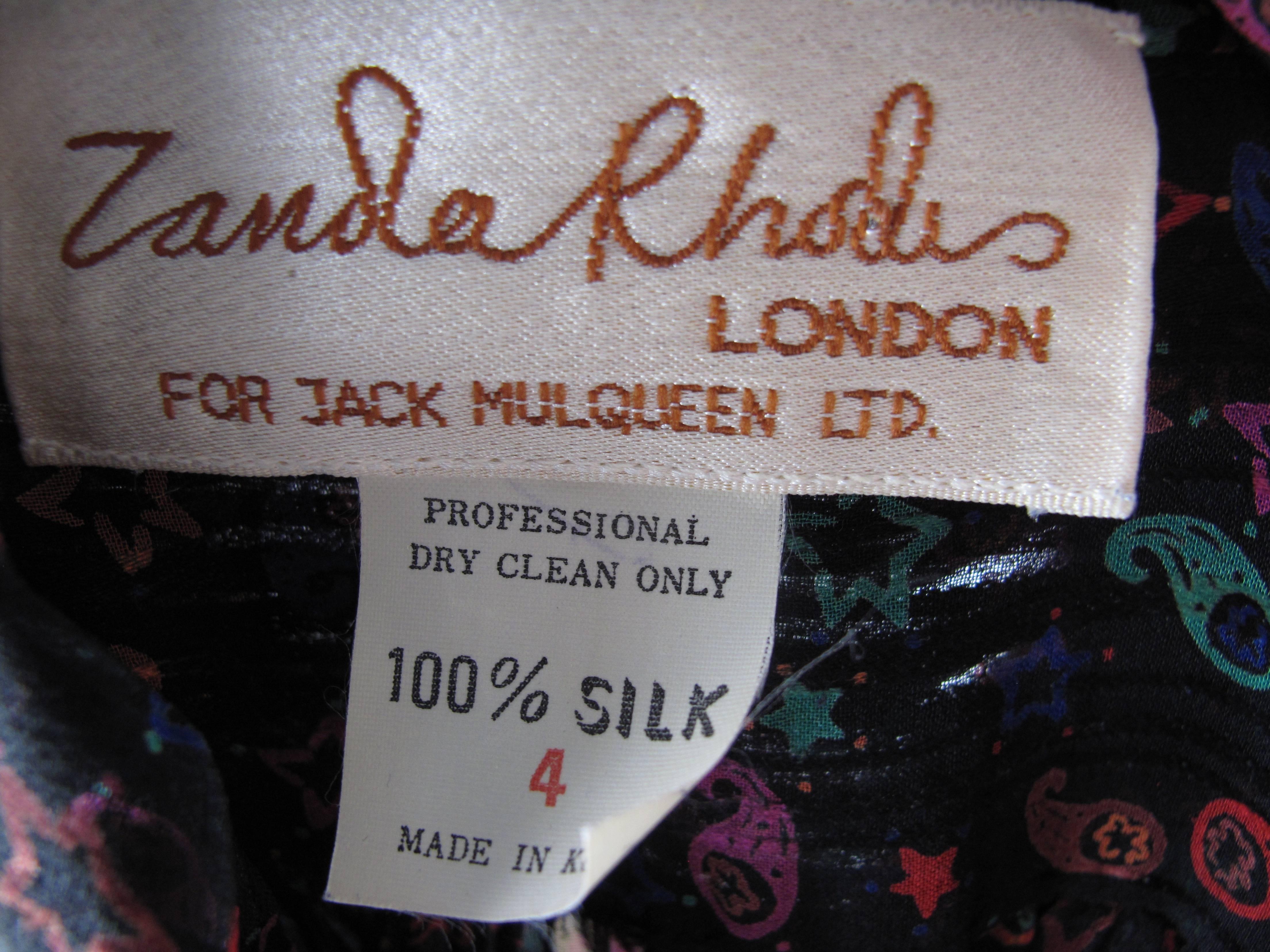 Black Zandra Rhodes Star Printed Silk Dress - sale