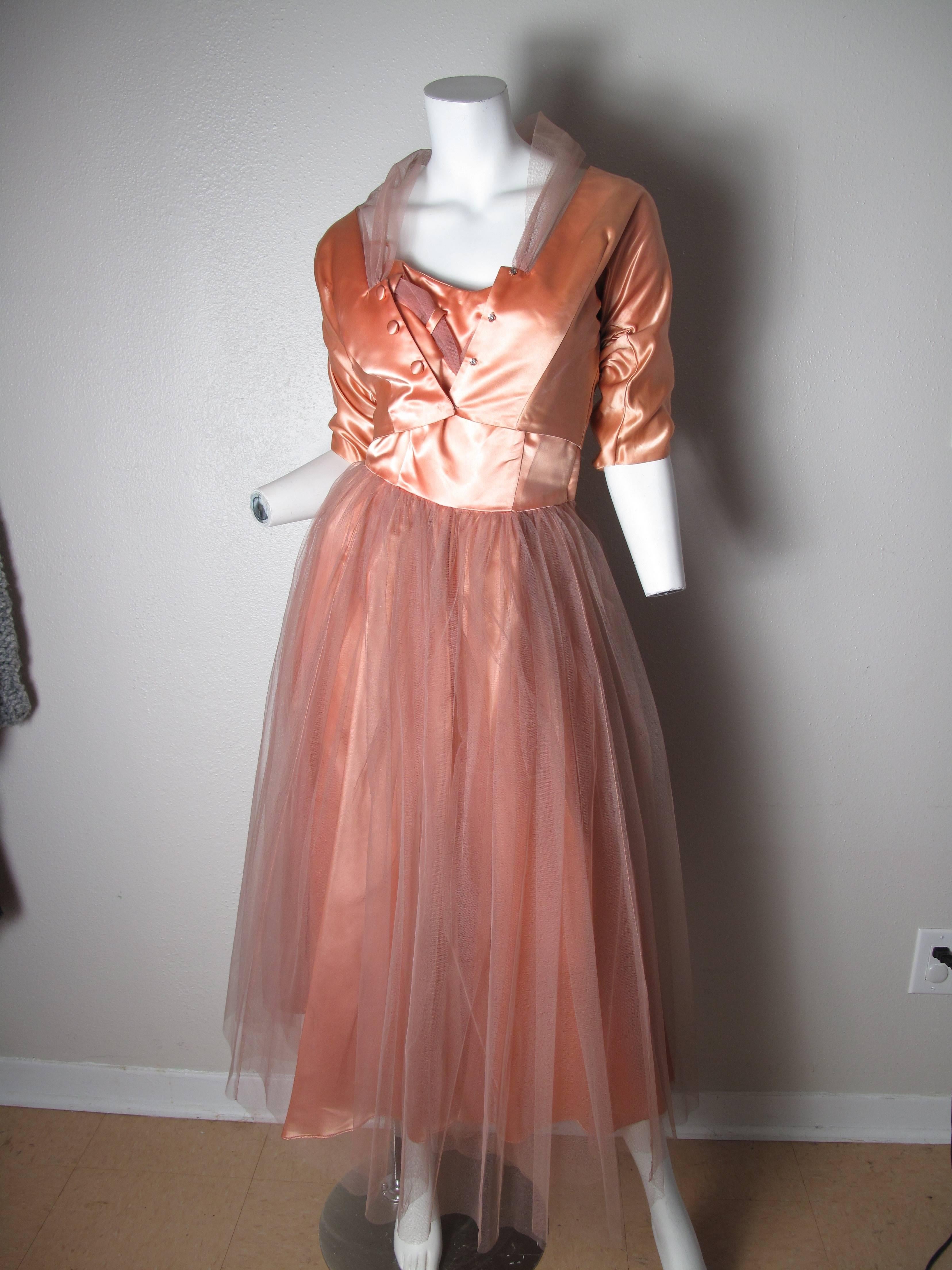 1950s satin dress