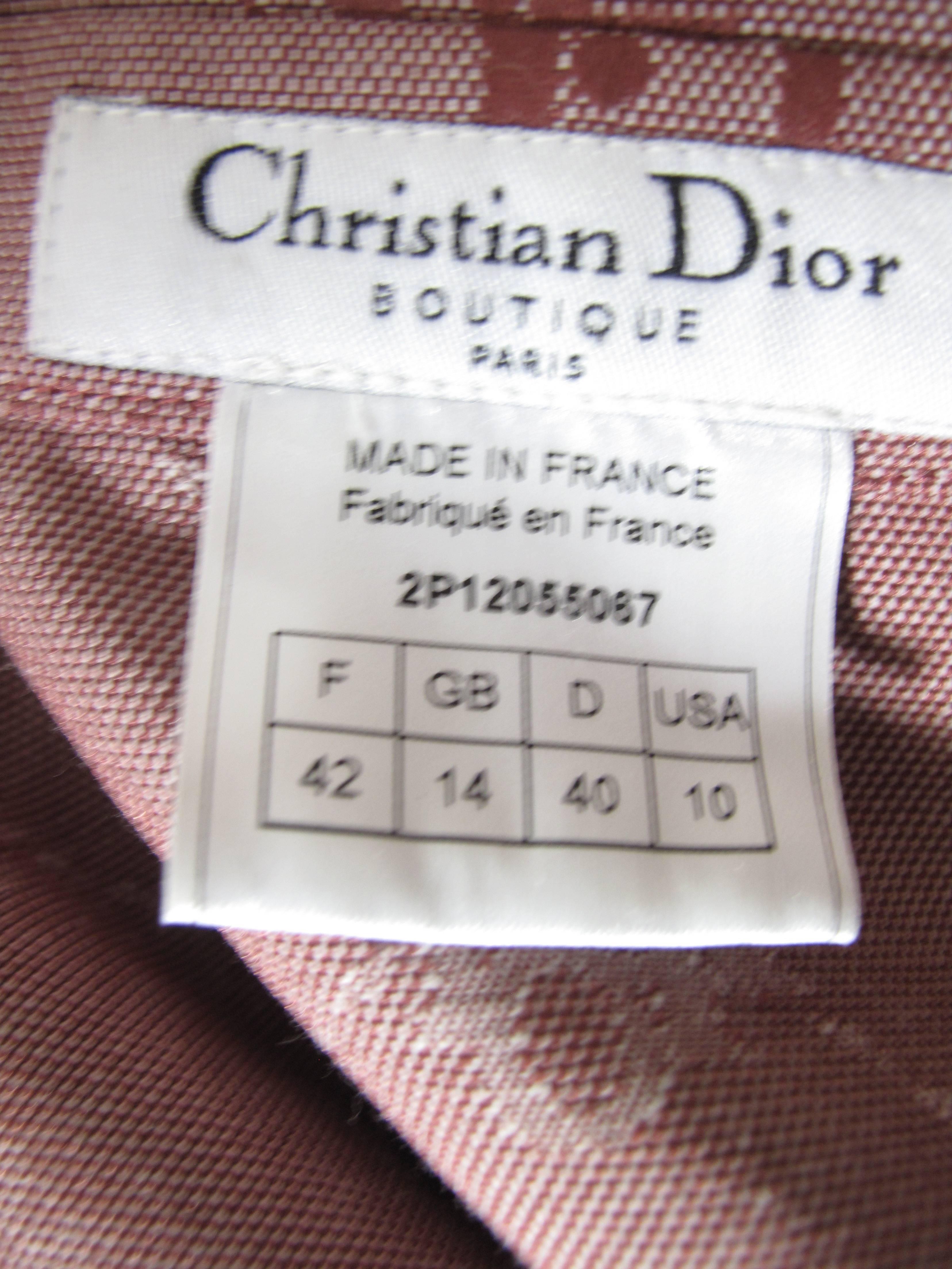 Brown Christian Dior Logo Cowboy Shirt 