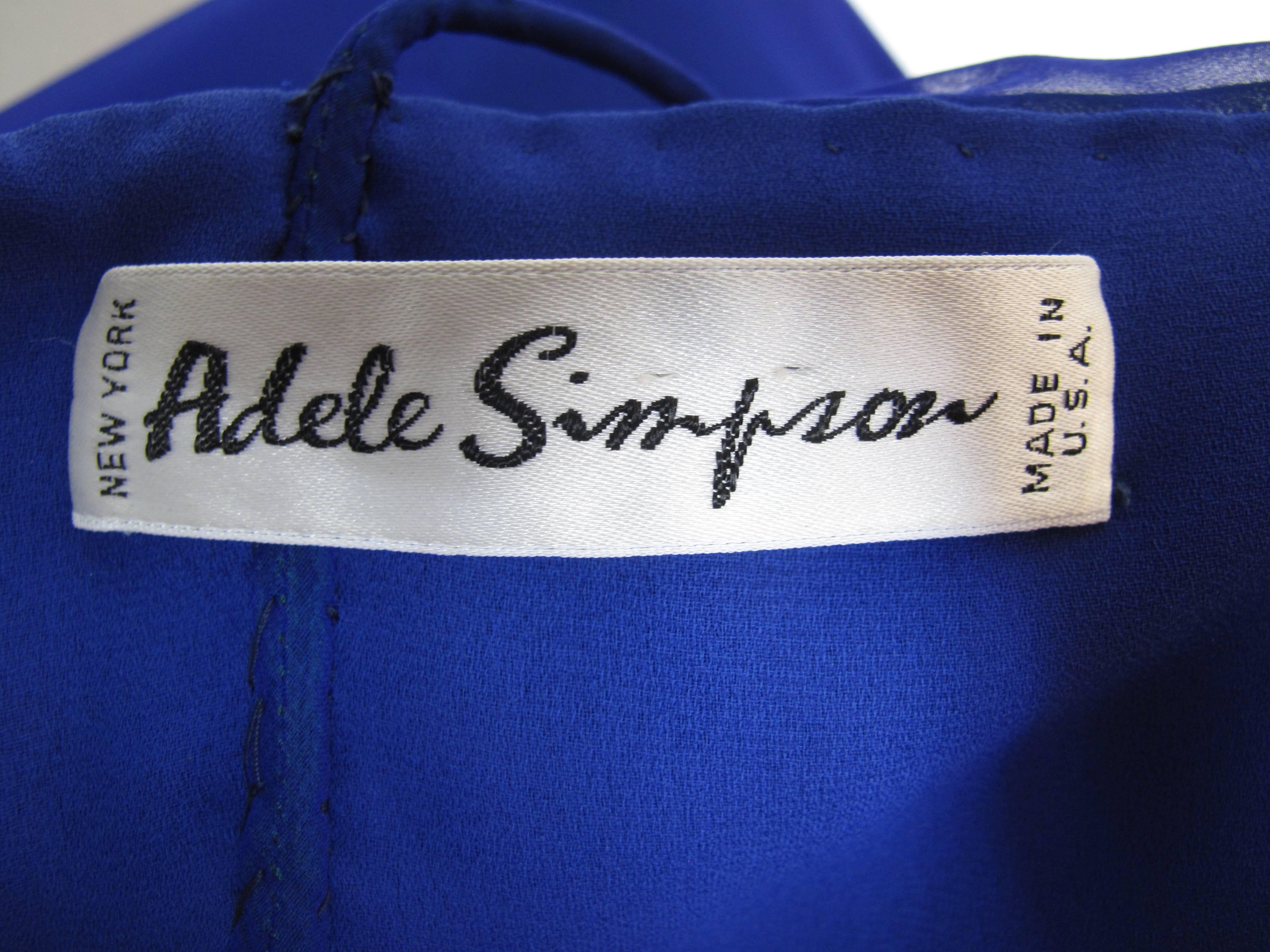 Adele Simpson Two Toned Chiffon Gown, 1970s In Excellent Condition For Sale In Austin, TX