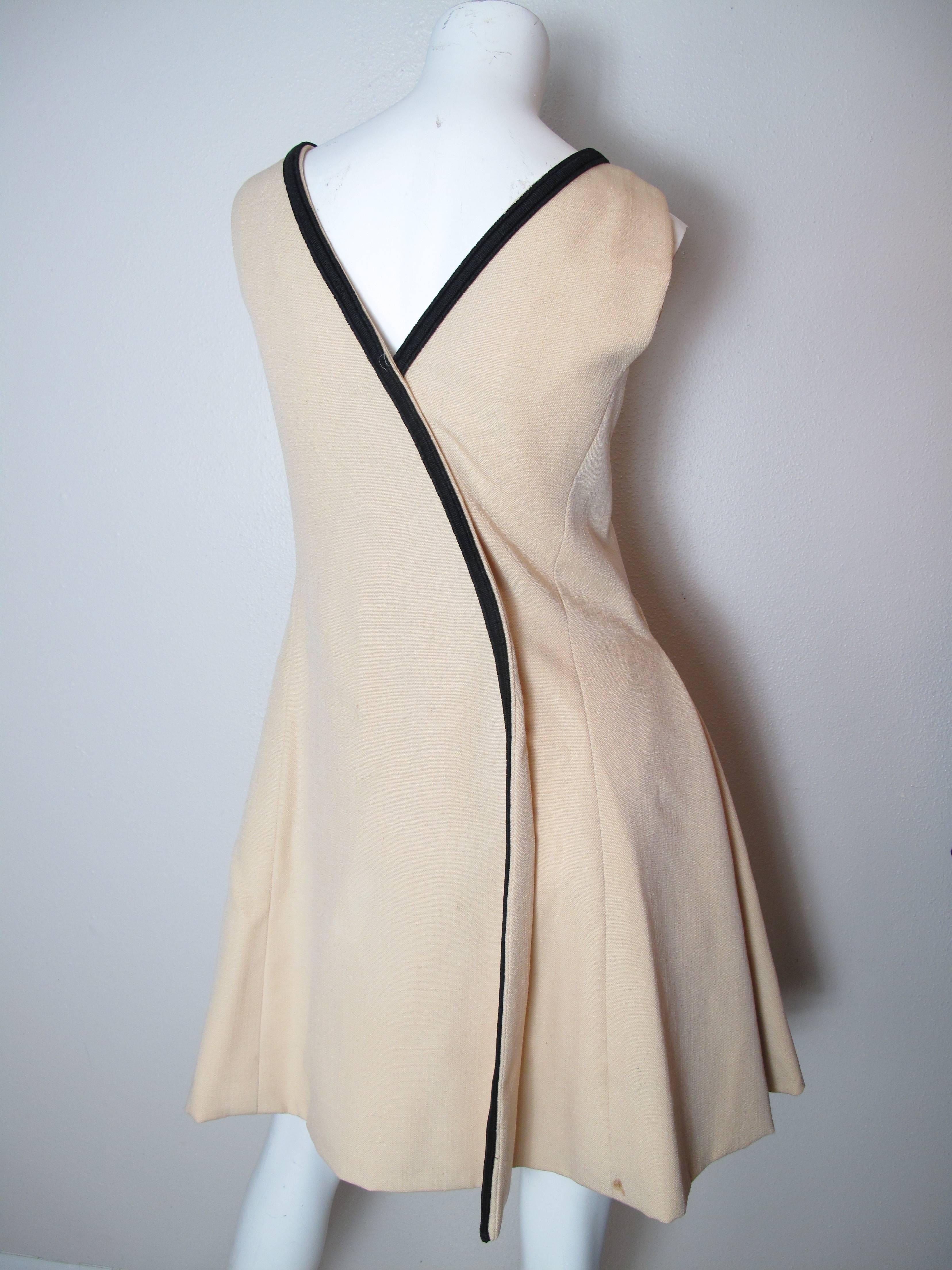 Beige 1960s Galanos Dress 