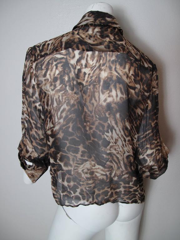 Kenzo Sheer Leopard Ruffle Blouse For Sale at 1stDibs | sheer leopard ...