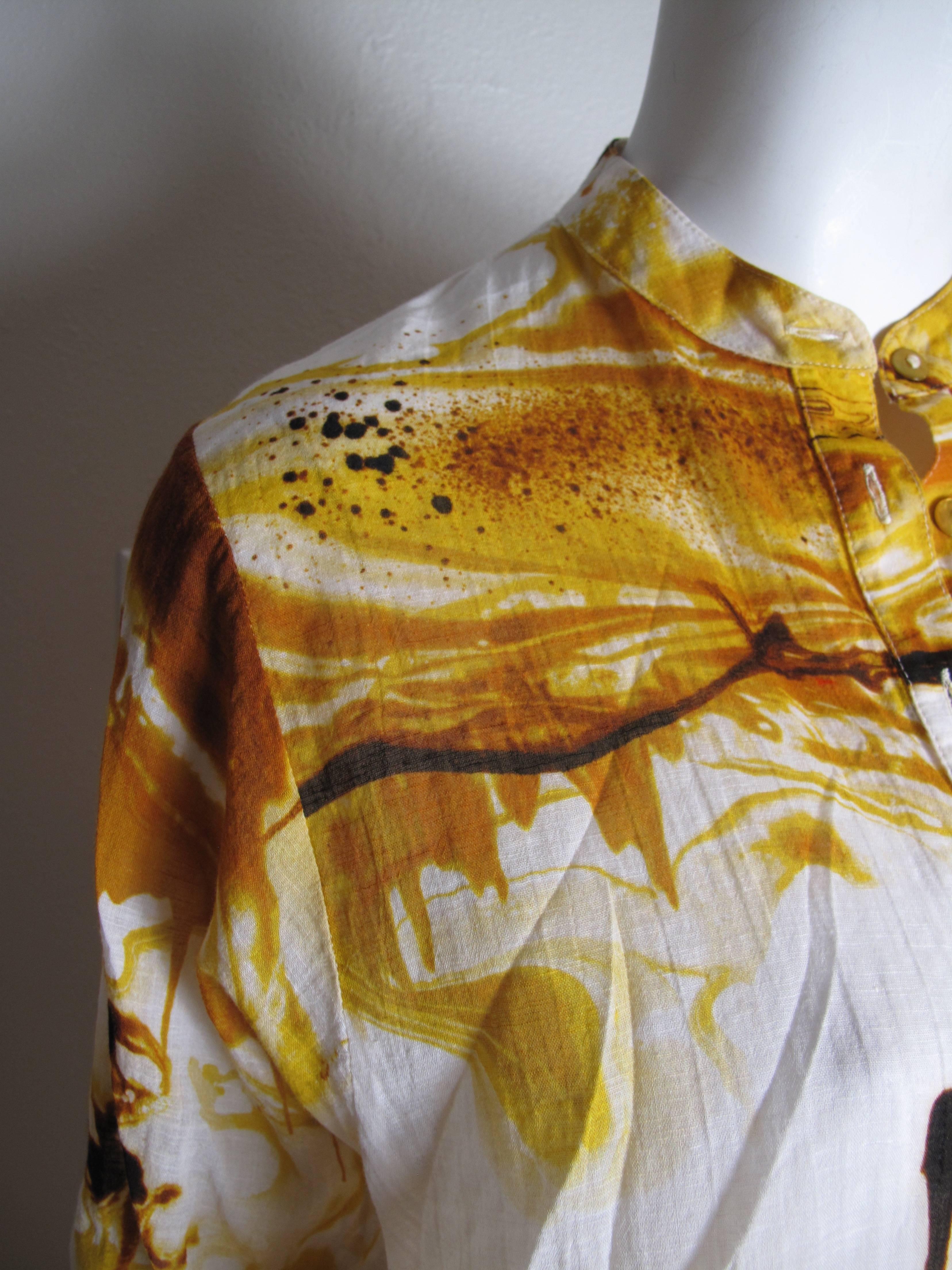 Women's Jean Paul Gaultier Paint Print Cotton Tunic