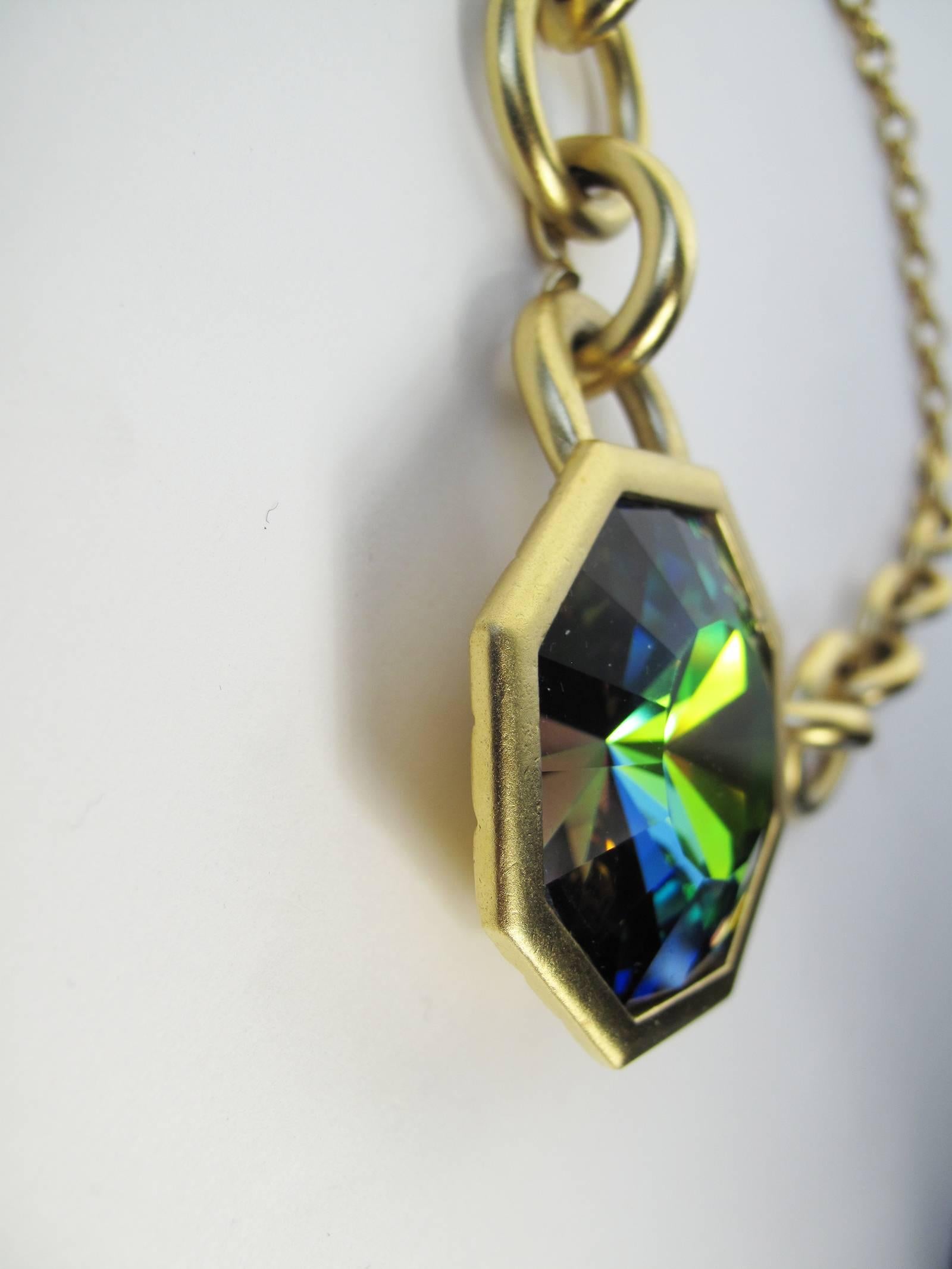 Women's Yves Saint Laurent Ltd Ed Iridescent Crystal Necklace and Earrings Set, 1980s