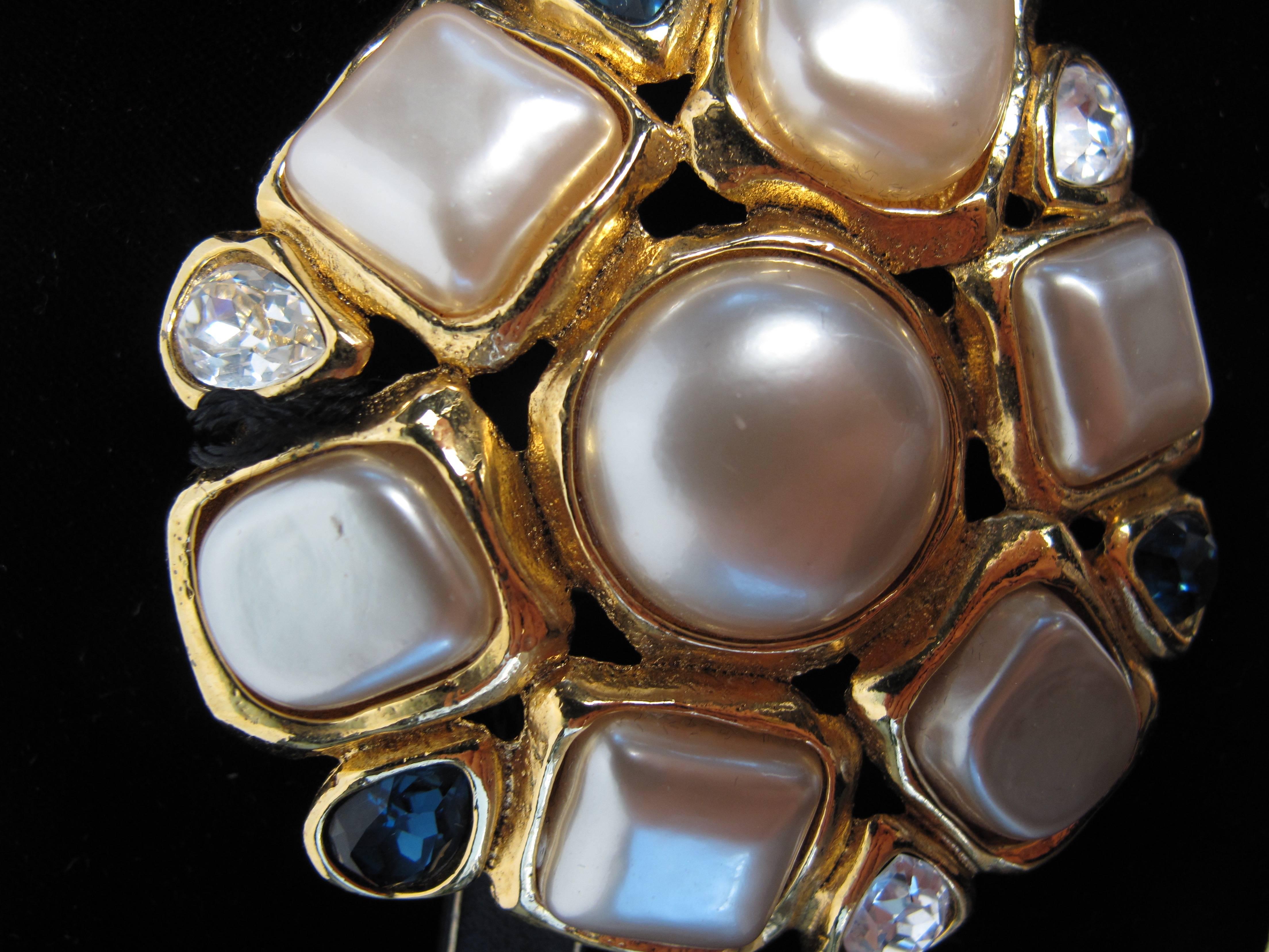 Women's Chanel Faux Pearl and Gripoix Large Brooch