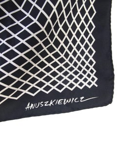 Pañuelo de seda Op Art de primera edición limitada del artista Richard Anuszkiewicz, años 70