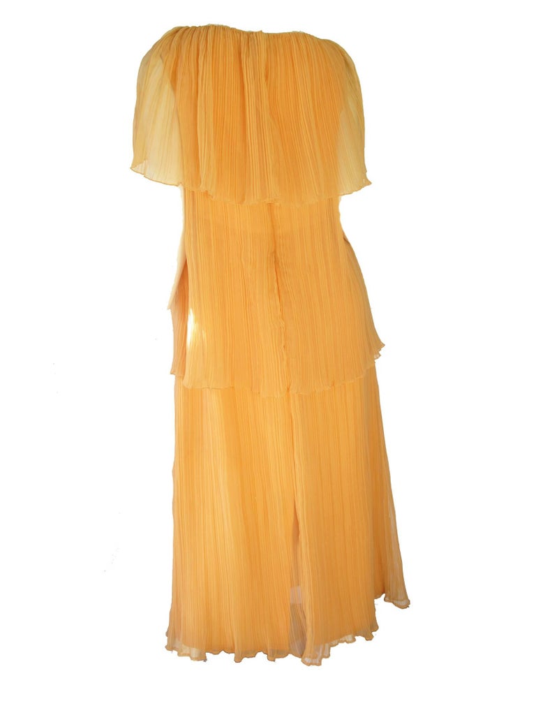 Marita by Anthony Muto Pleated Tiered Gown, 1970s For Sale at 1stDibs ...