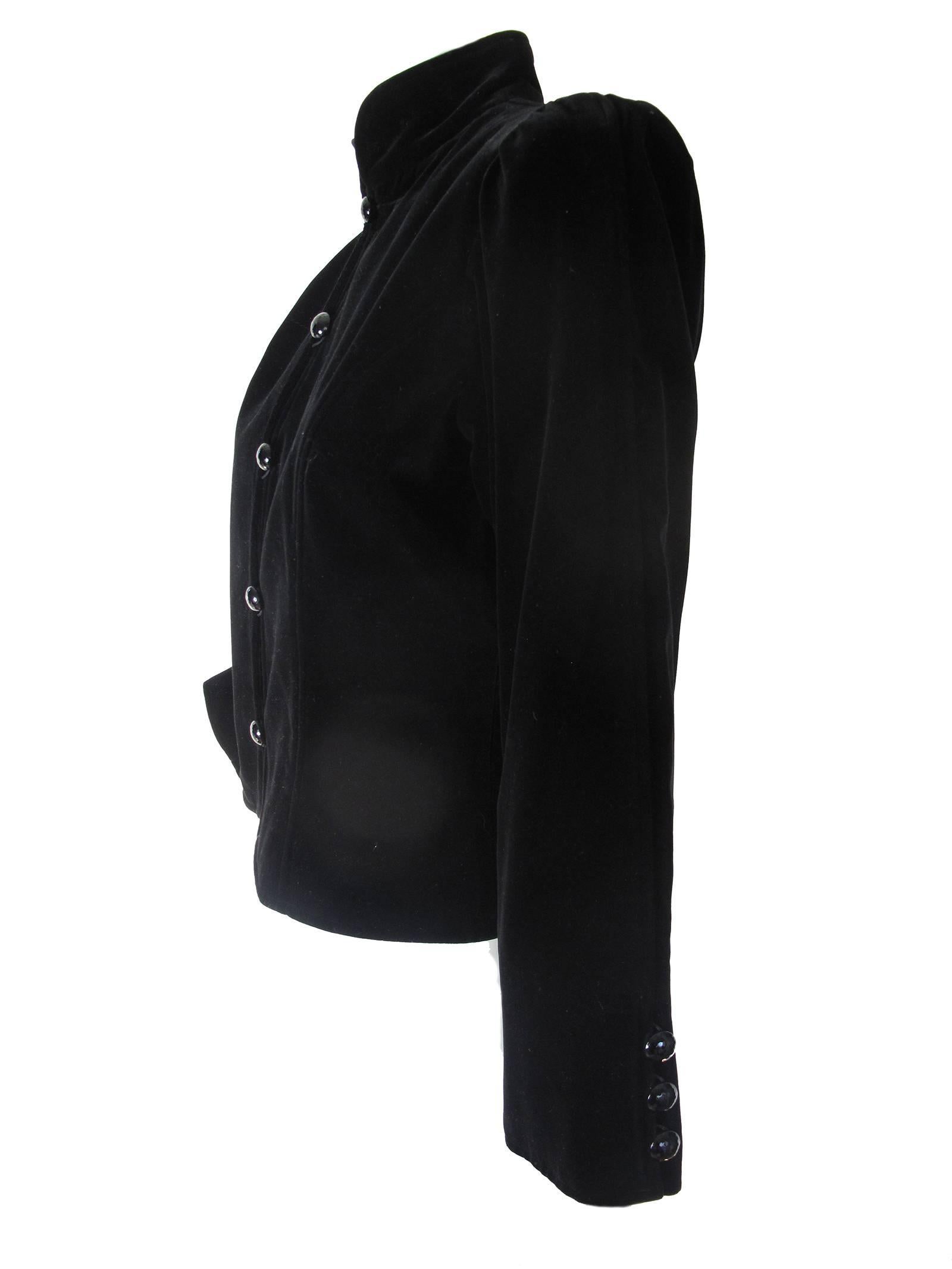 Black Yves Saint Laurent Velvet Jacket, 1980s  