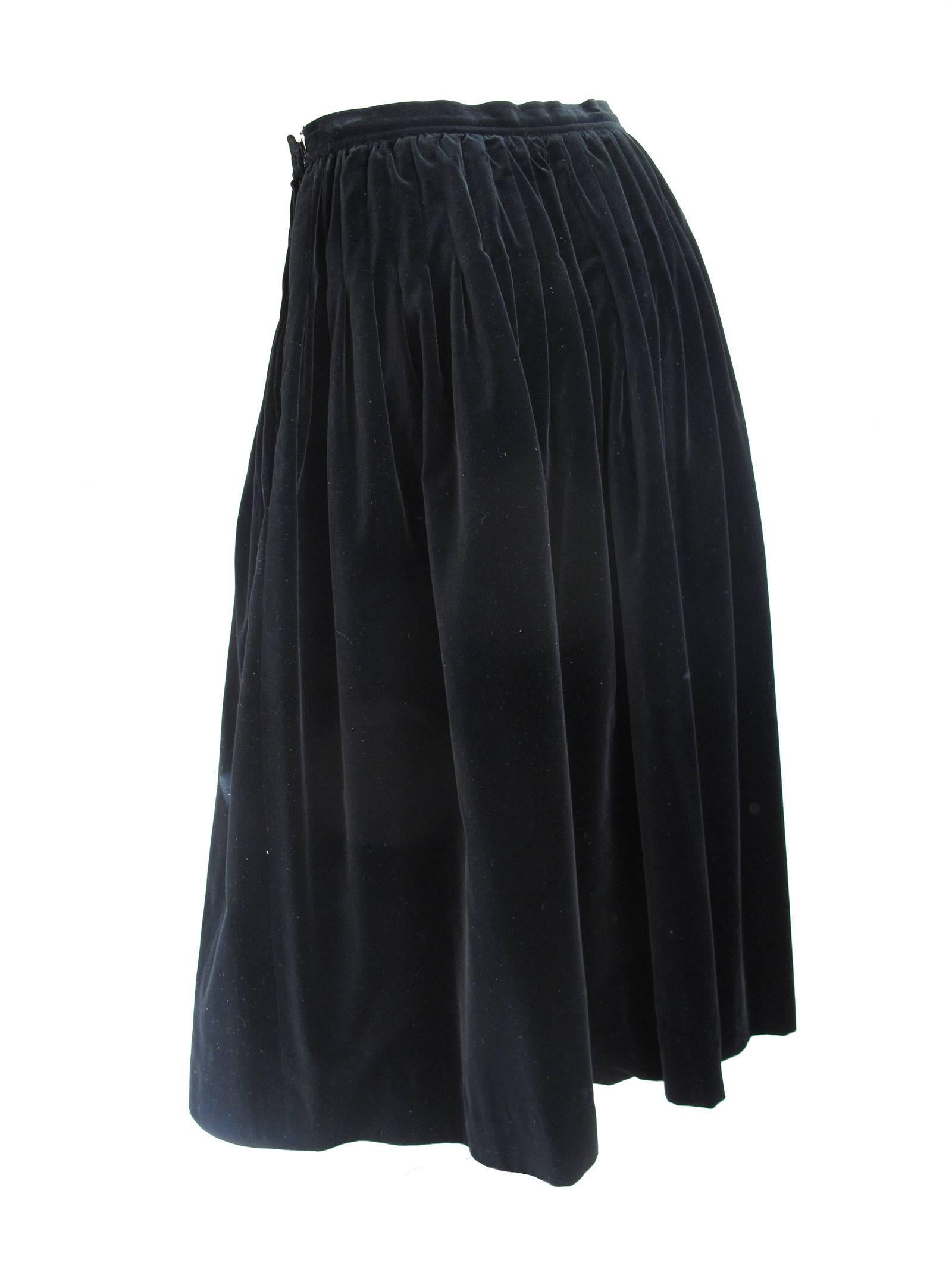 Yves Saint Laurent Rive Gauche Velvet Skirt, 1980s In Excellent Condition In Austin, TX