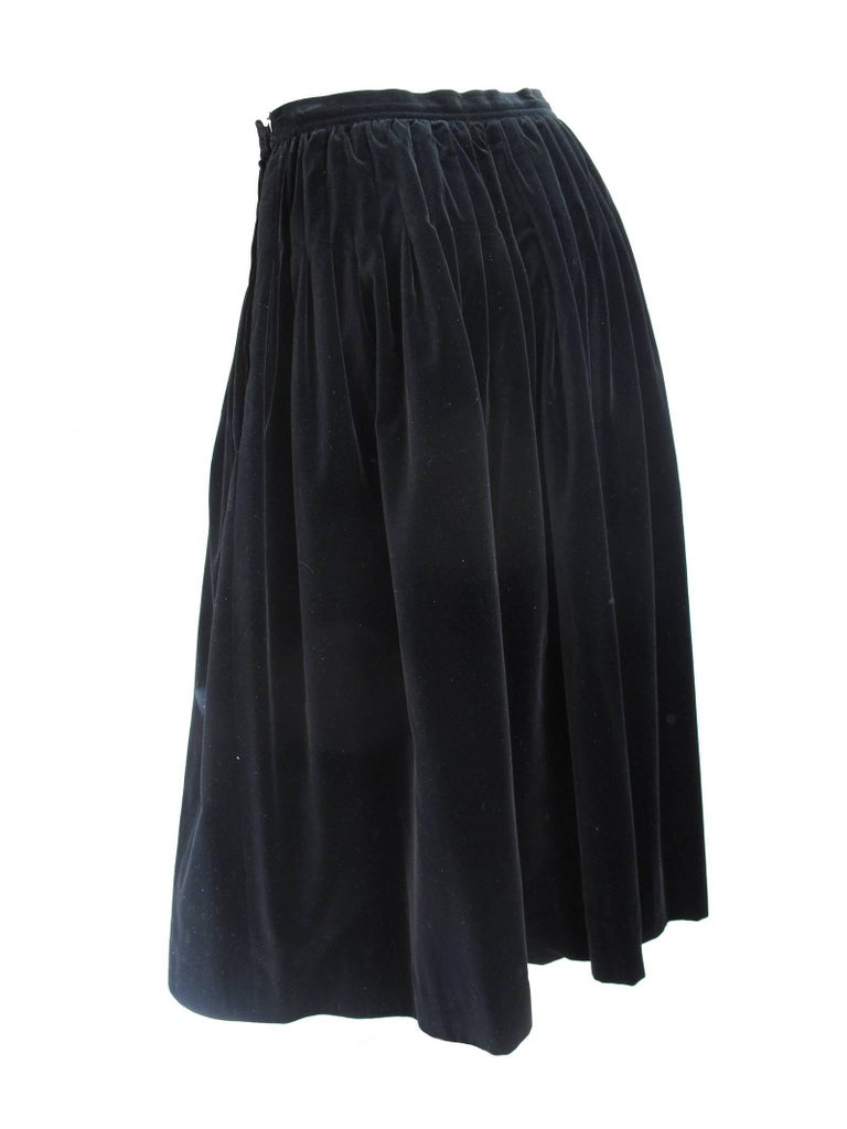 Yves Saint Laurent Rive Gauche Velvet Skirt, 1980s For Sale at 1stDibs