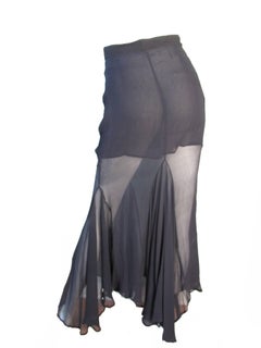 Romeo Gigli Rock aus durchsichtigem Chiffon