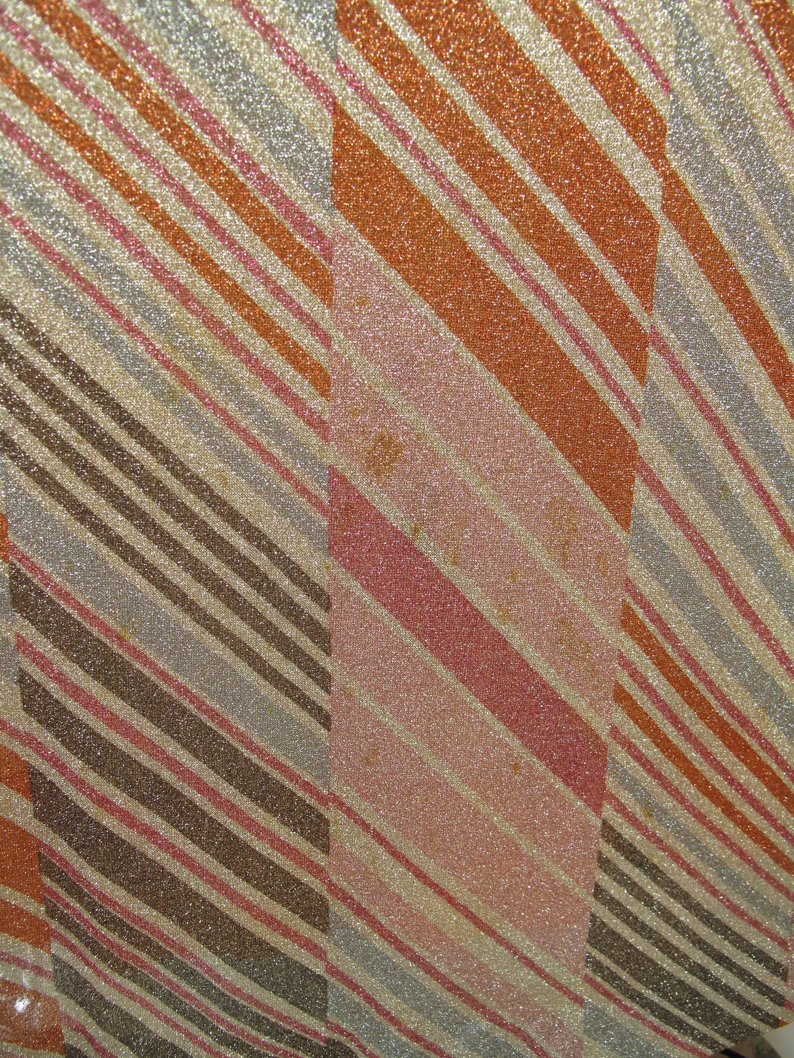 Beige Missoni Metallic Striped Set, 1970s 