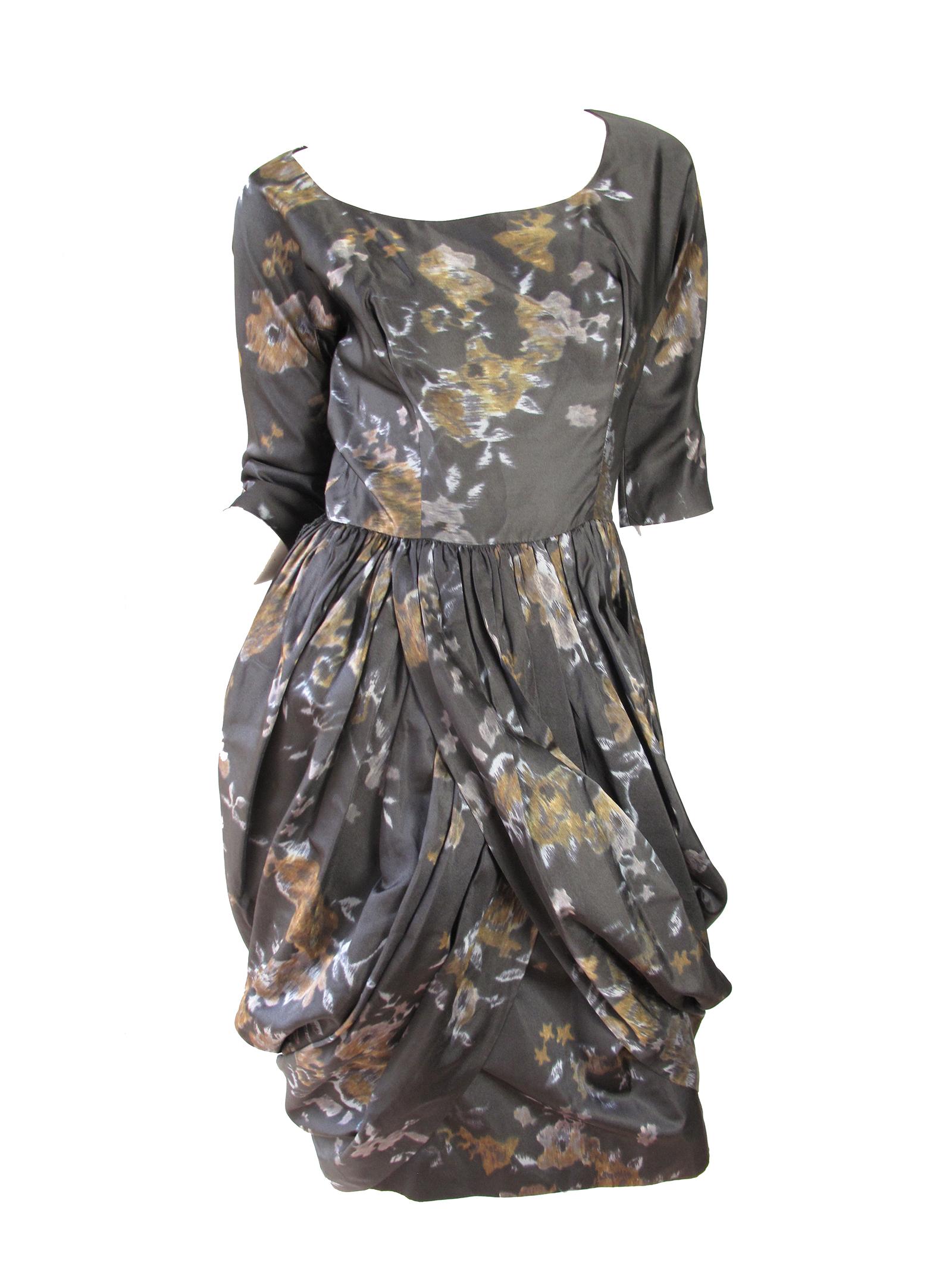 Ceil Chapman Floral Silk Dress, 1950s  Damen