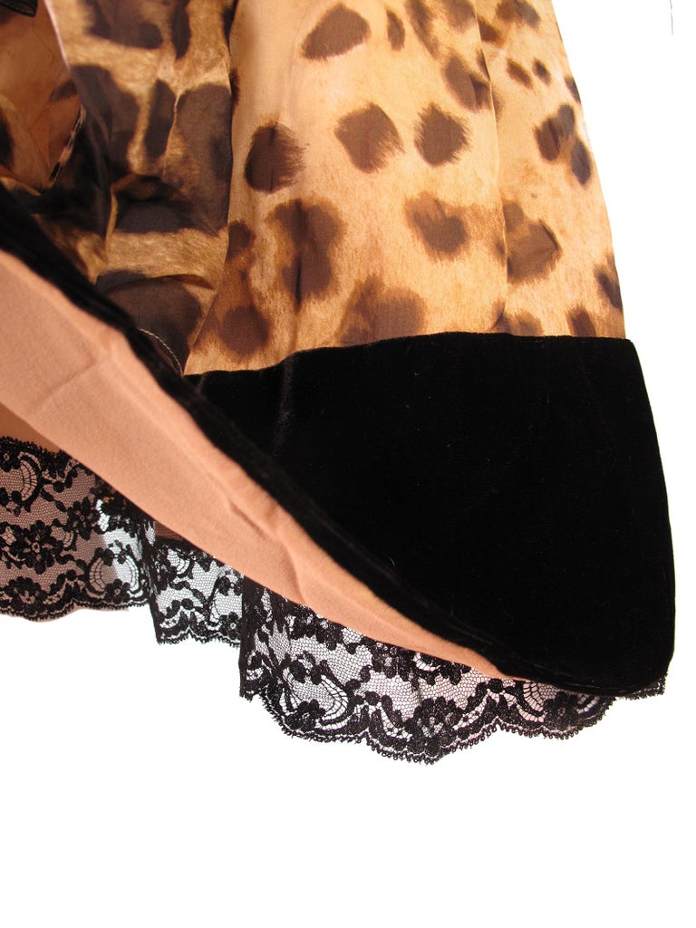 Dolce & Gabbana Chiffon Top - Leopard (Size 38)