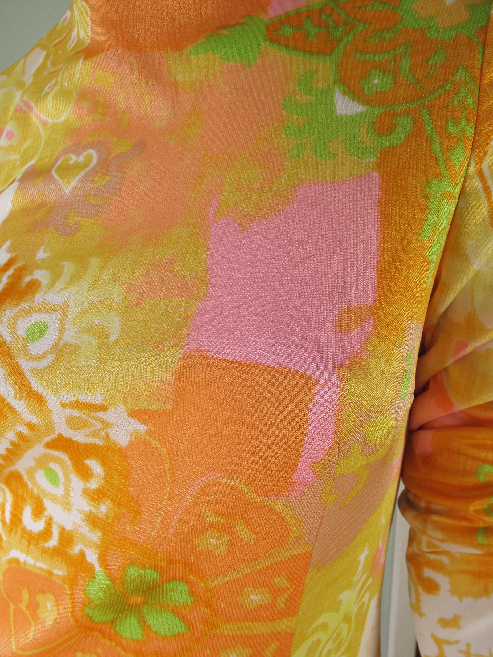 Anne Fogarty Floral Print Gown, 1970s In Excellent Condition In Austin, TX