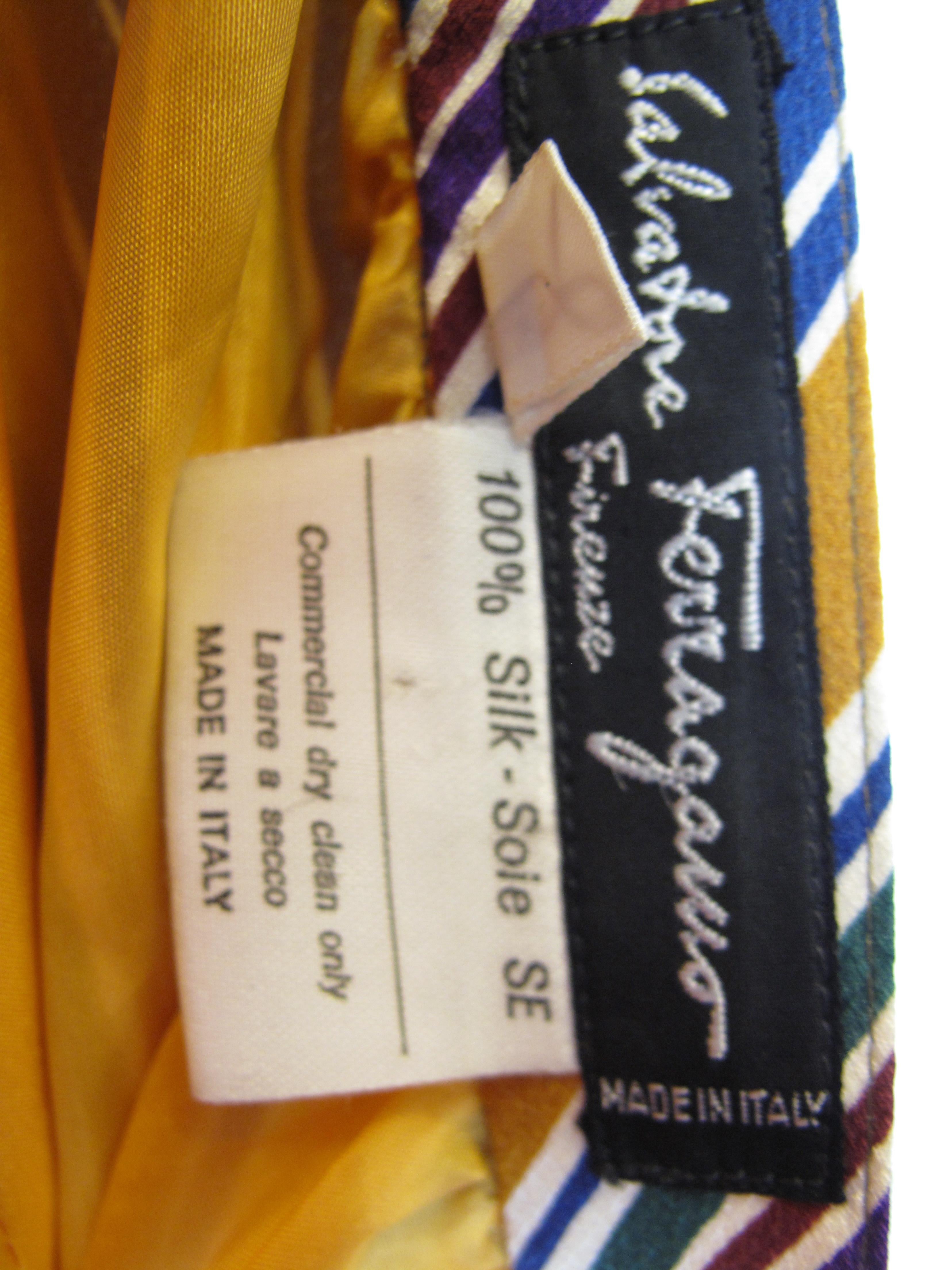 Ferragamo Silk Printed Skirt, 1980s In Excellent Condition In Austin, TX