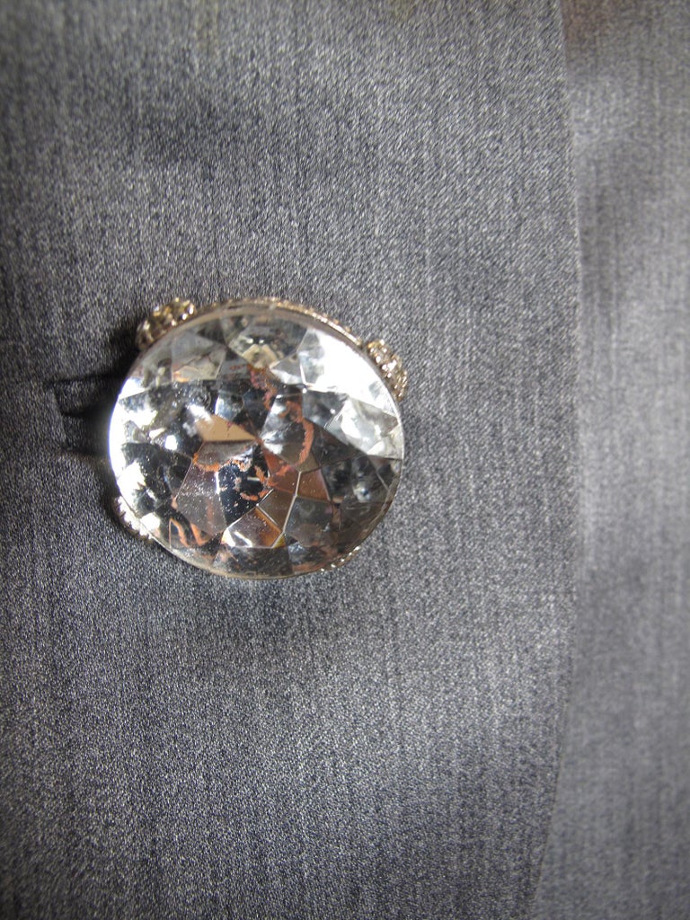 Christian Dior Boutique Numbered Suit Large Crystal Buttons, 1980s For Sale 1