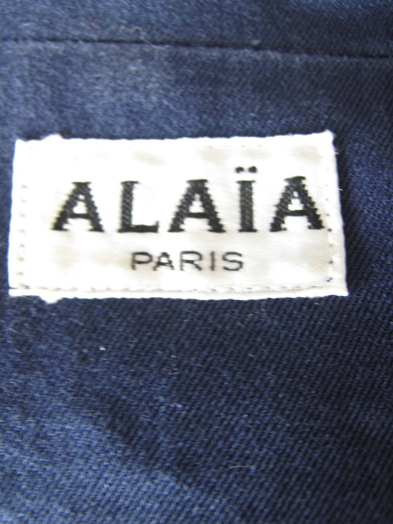 Alaia Navy Cropped Military Jacket In Excellent Condition In Austin, TX