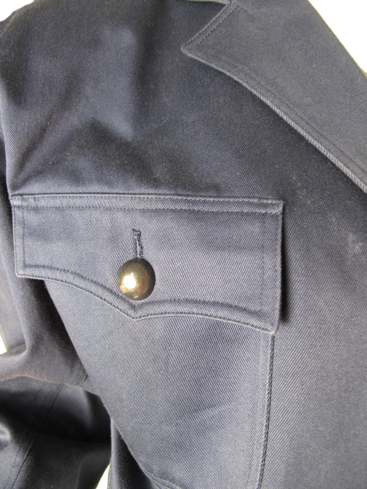 Women's Alaia Navy Cropped Military Jacket