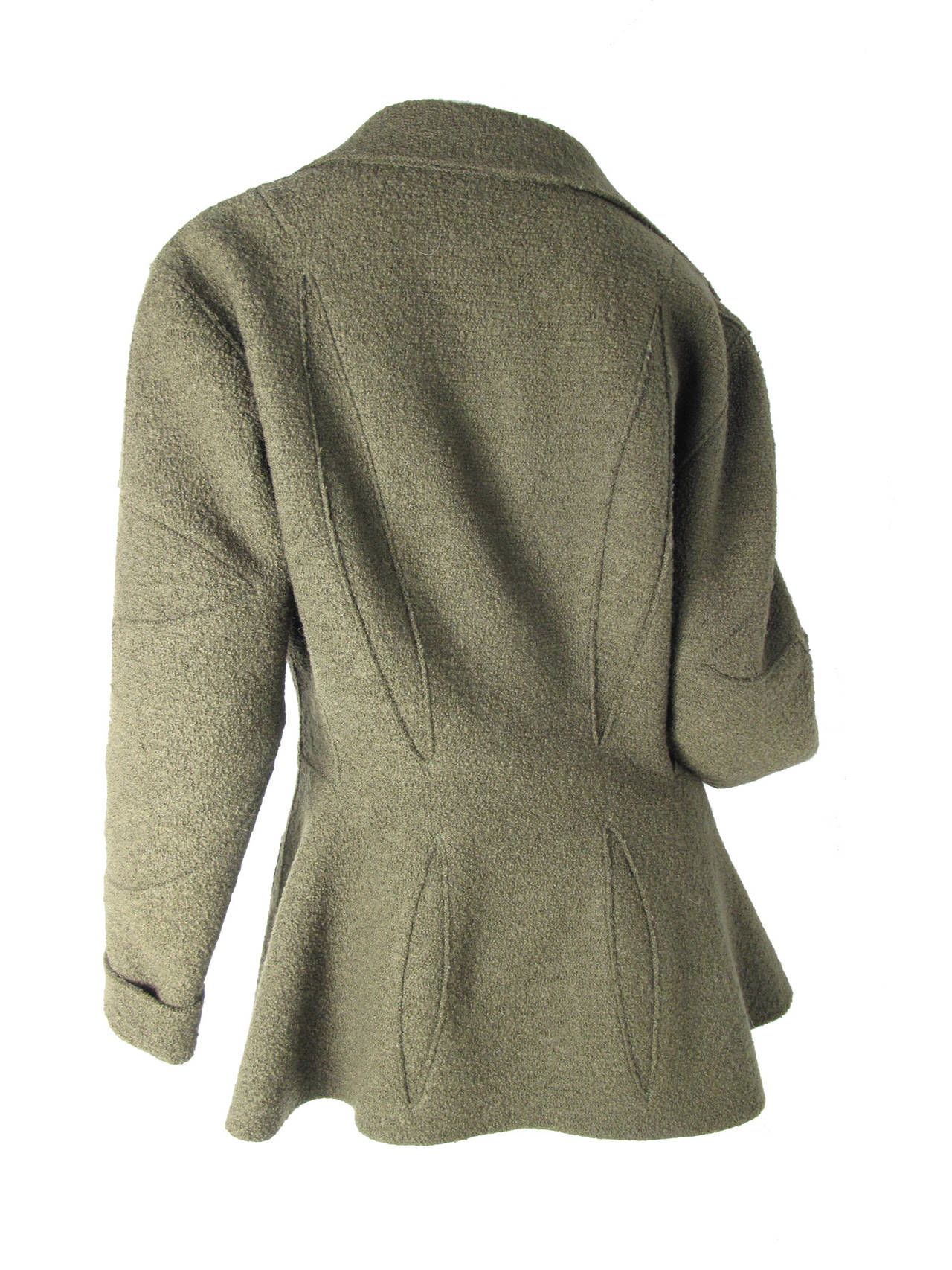 Women's Issey Miyake Army Green Wool Jacket