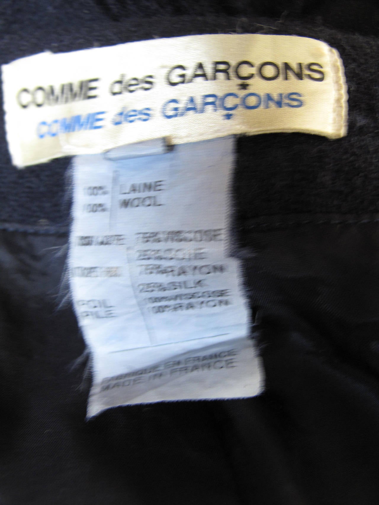 Women's Comme des Garcons navy wool jacket with roses