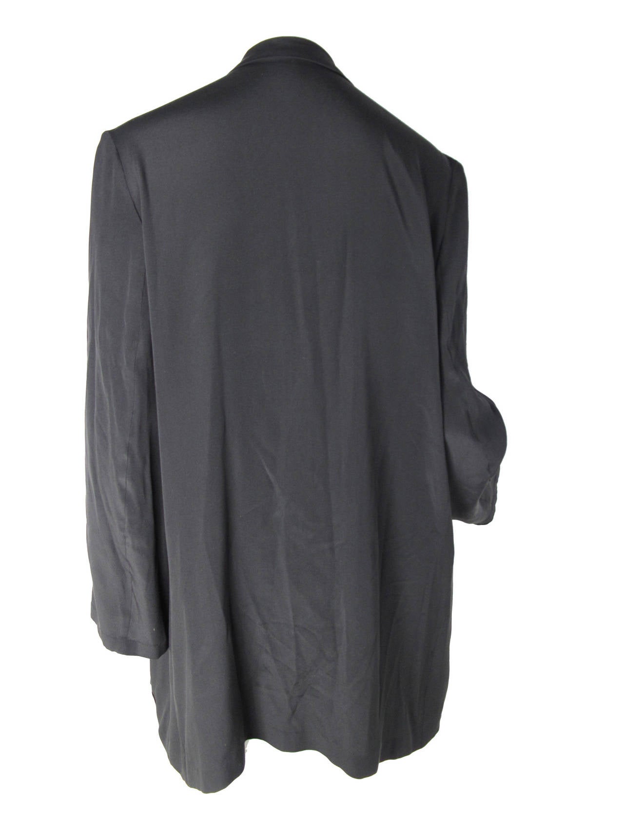 Women's Yohji Yamamoto silk blazer with attached silk shirt piece