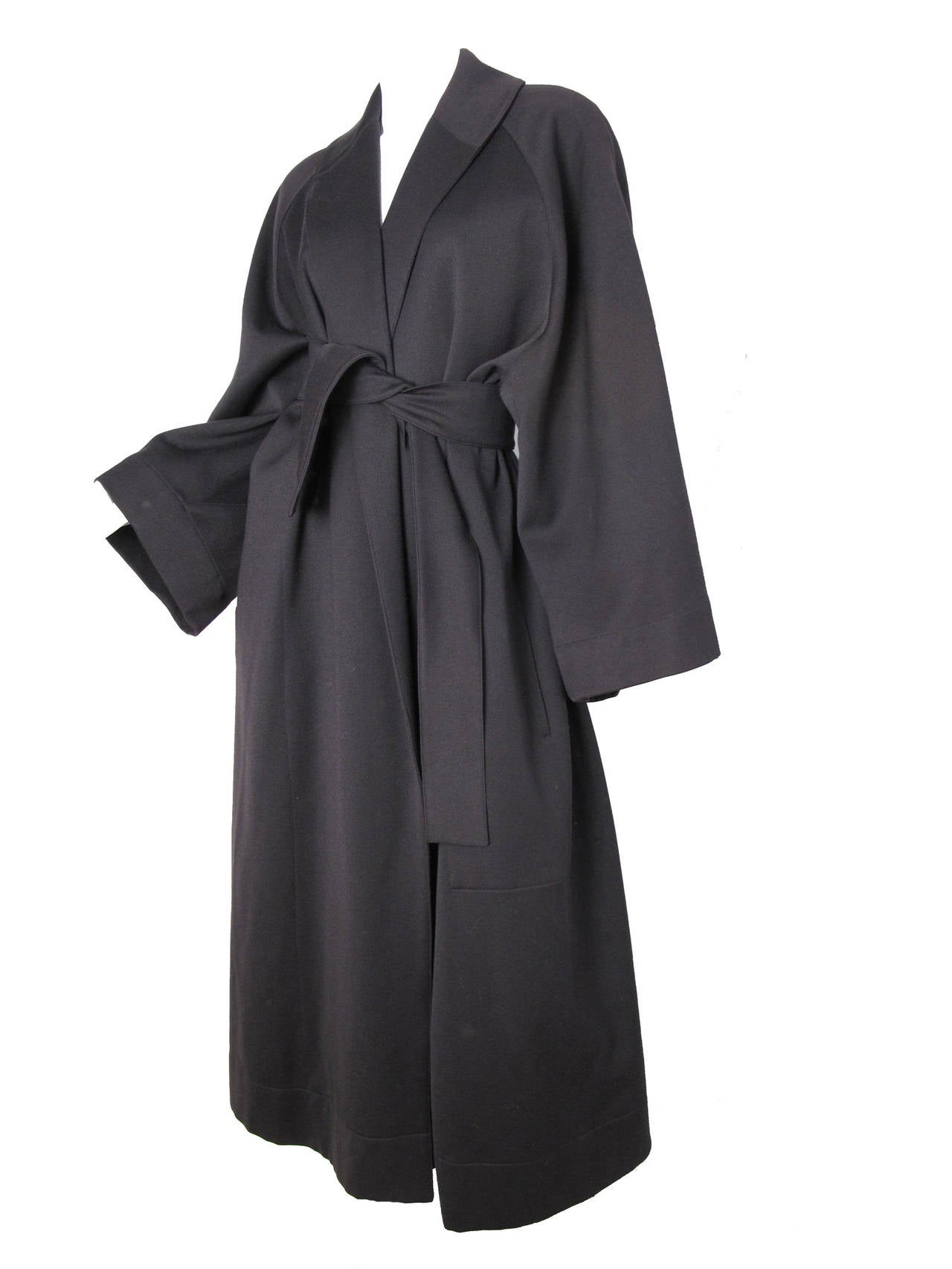 1990s Alaia brown wrap coat at 1stDibs