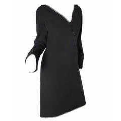 Thierry Mugler Black Cocktail Dress with Beading on Trim 1