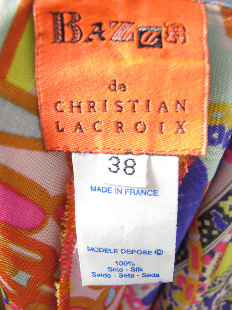 Christian Lacroix silk printed long skirt 1