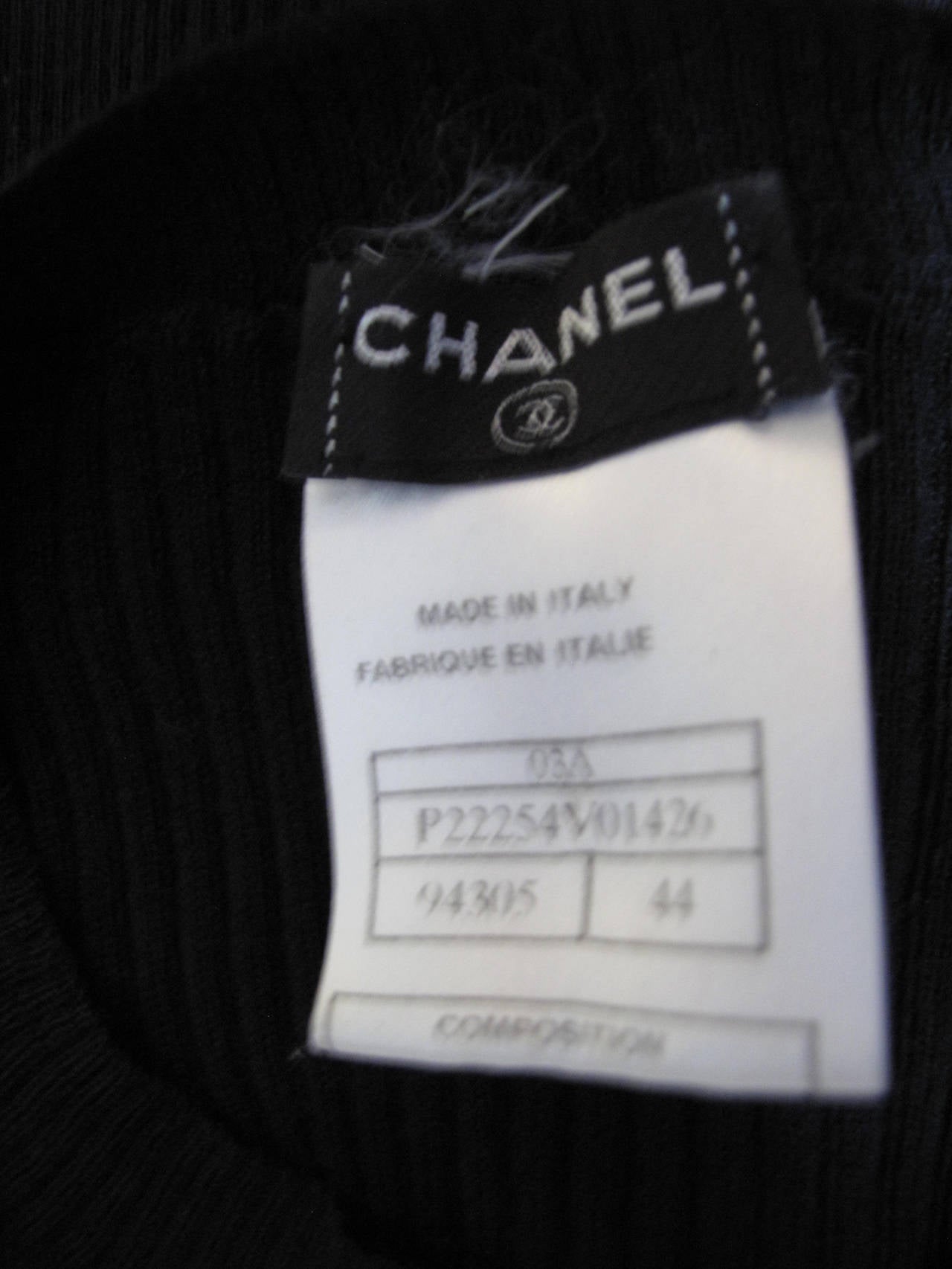 Women's 2003 Chanel Black Cashmere Sweater with 