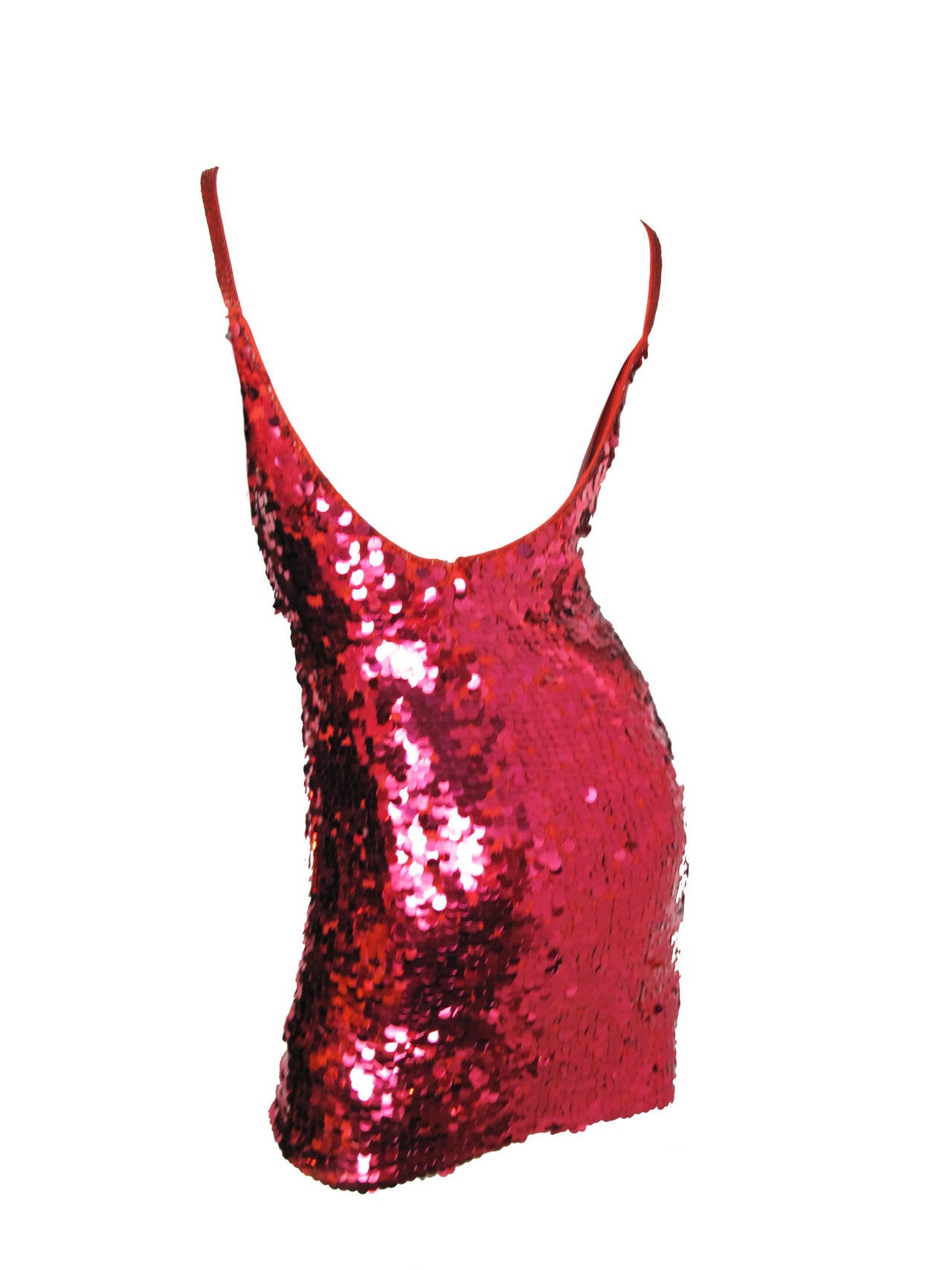 1980s Oleg Cassini red sequin cocktail dress.  Condition: Good, some sequins missing and some have been bent ) 
Size 4