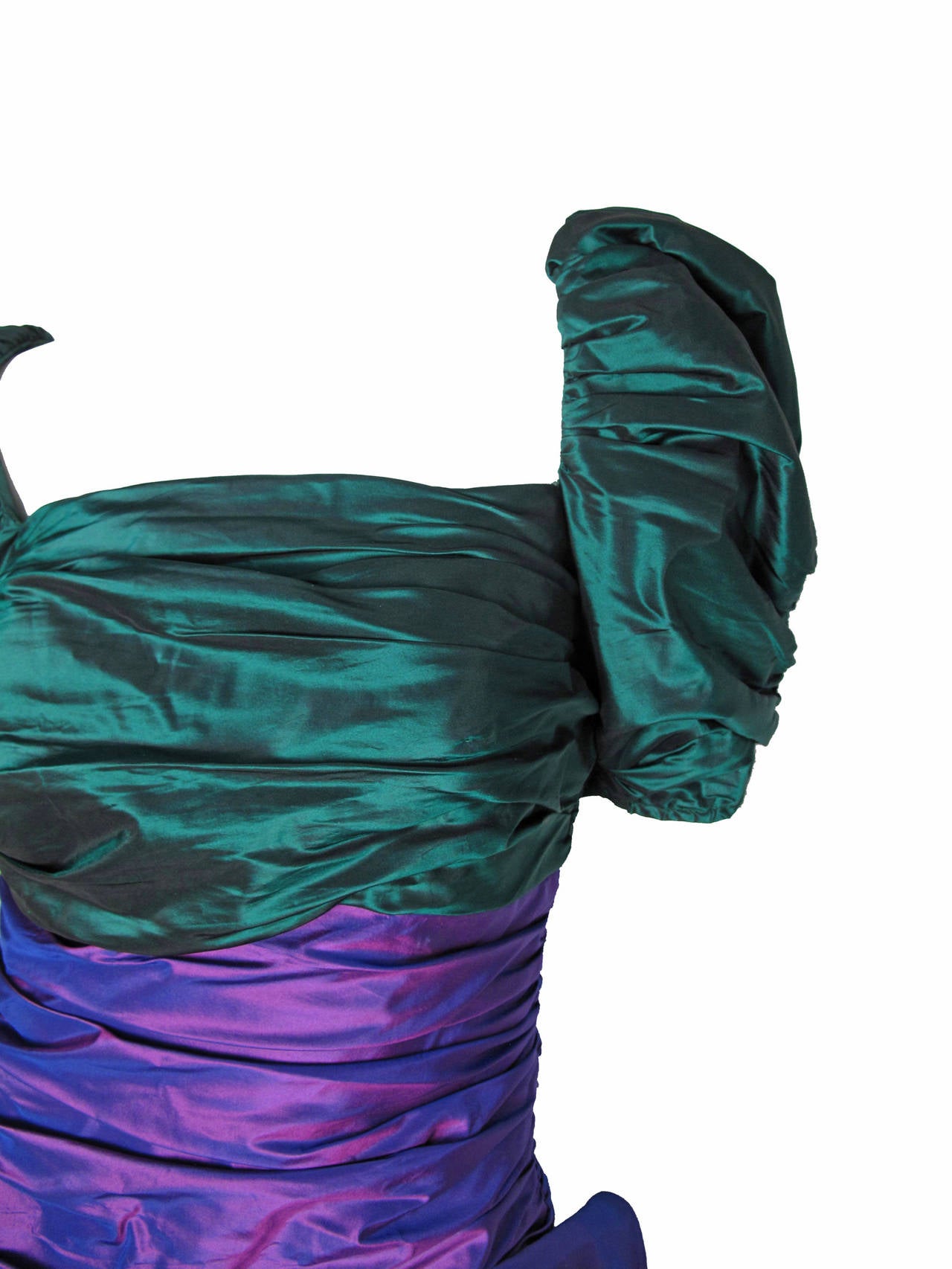 Blue Mignon Green and Purple Taffeta Dress