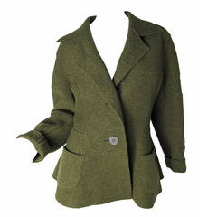 Vintage Issey Miyake Army Green Wool Jacket