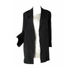 Yohji Yamamoto silk blazer with attached silk shirt piece