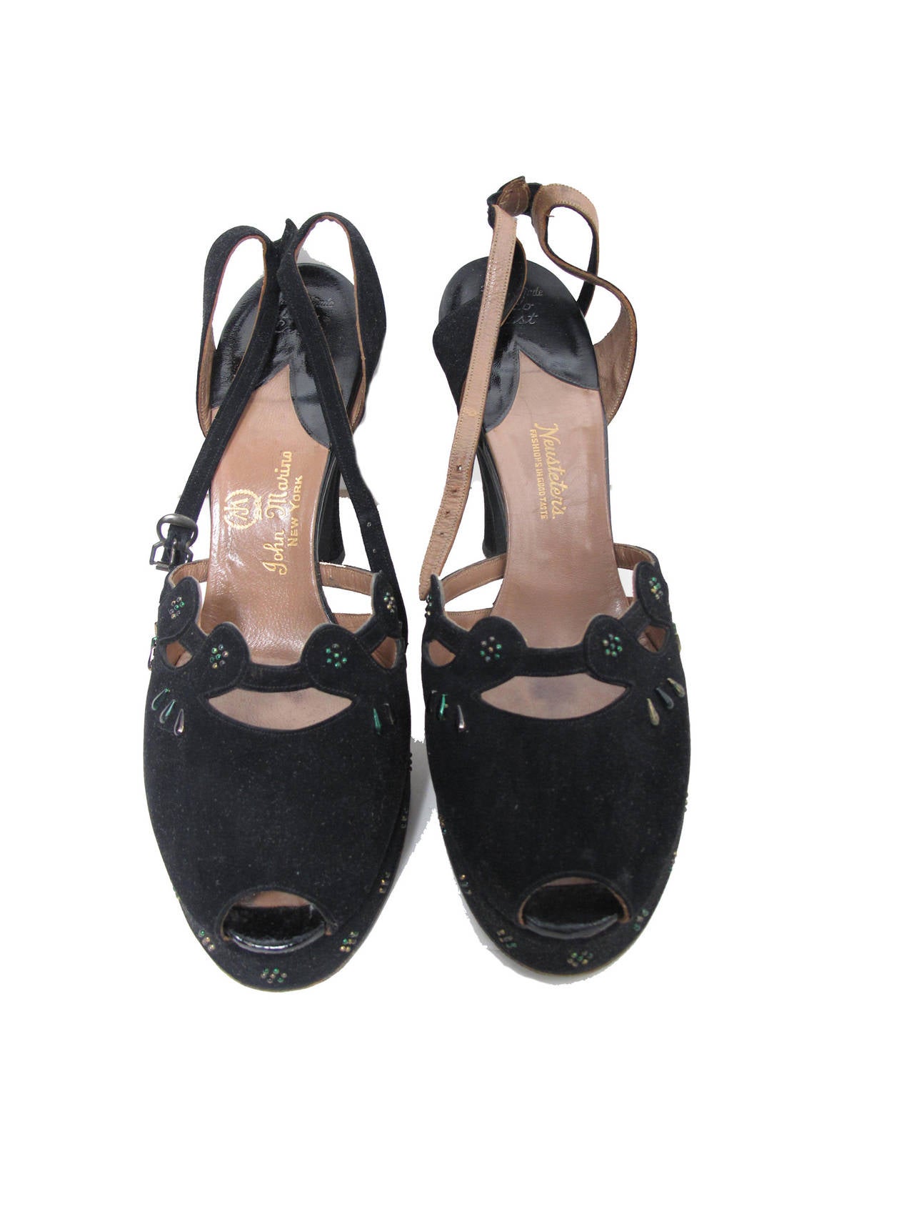 1940s John Marino Platform Shoes - Size 8 In Good Condition In Austin, TX