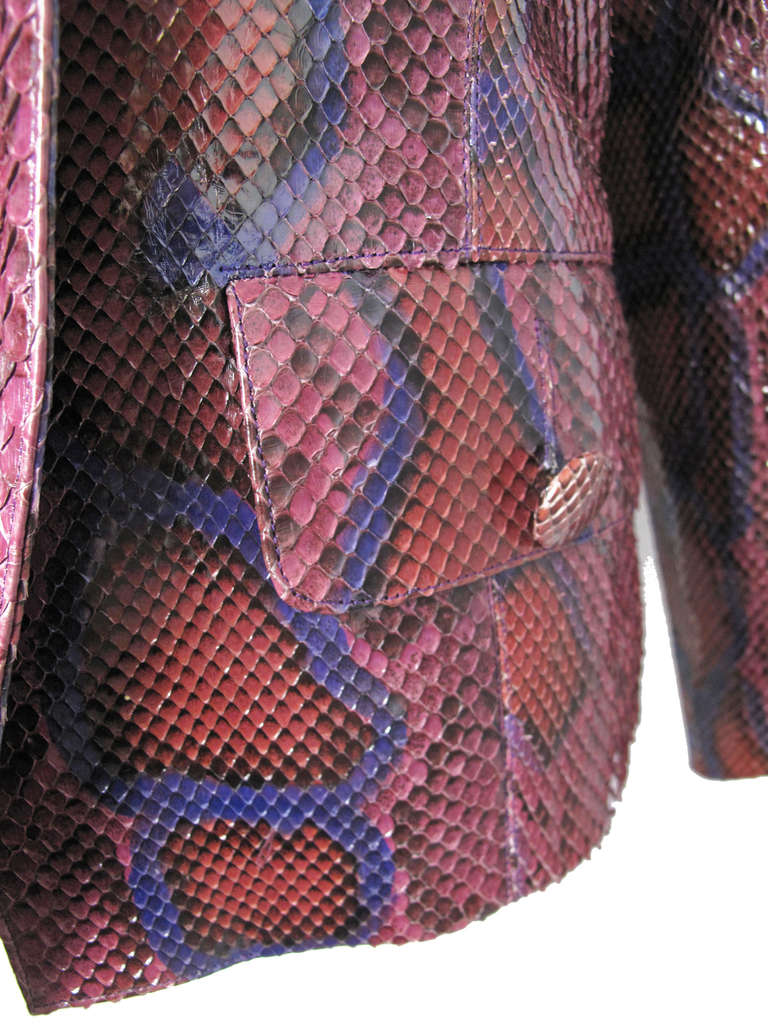 Rare Yves Saint Laurent Rive Gauche Snake Skin Jacket In Excellent Condition In Austin, TX